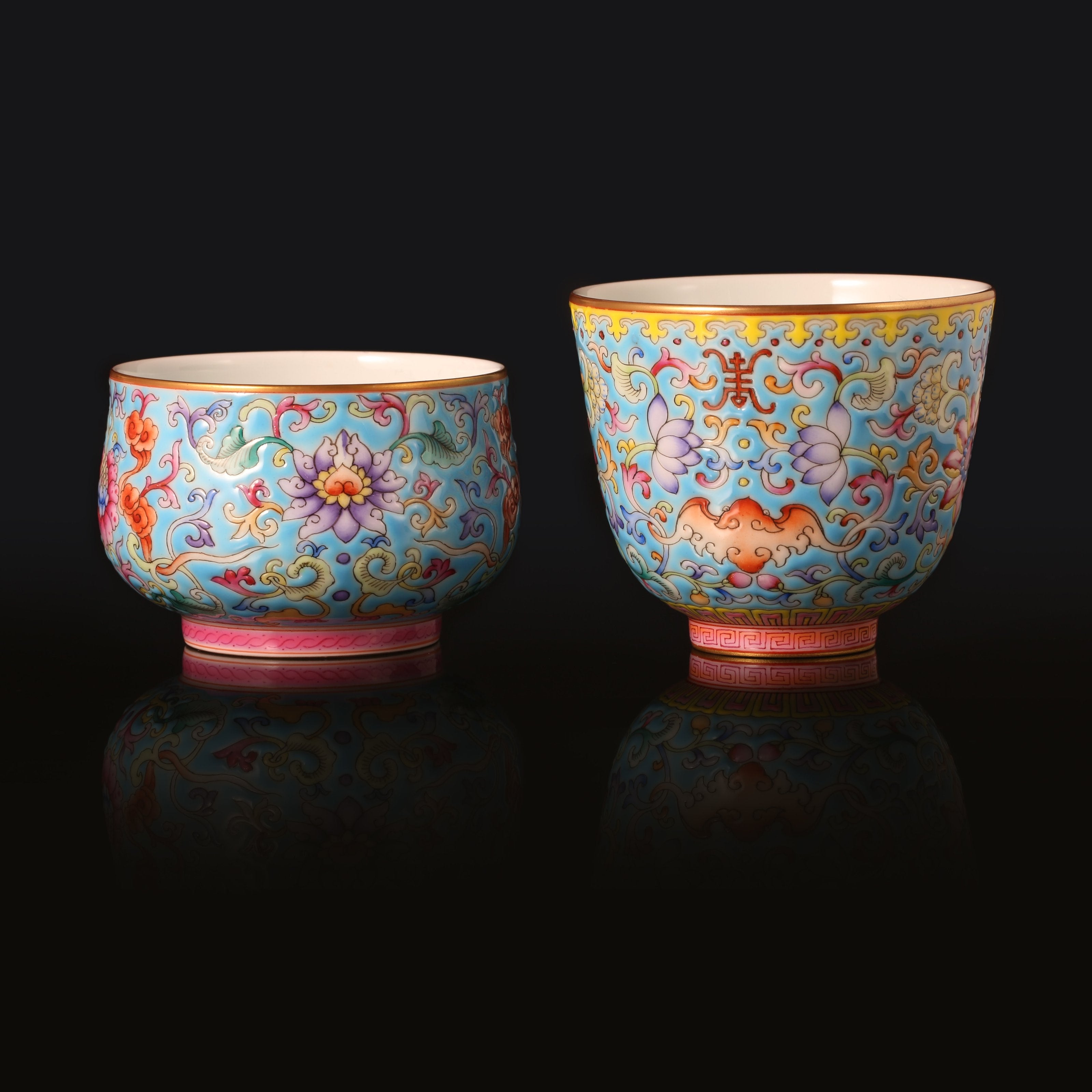 Dayazhai Enamel-Painted Luohan Cup with Entwined Lotus Flower Design