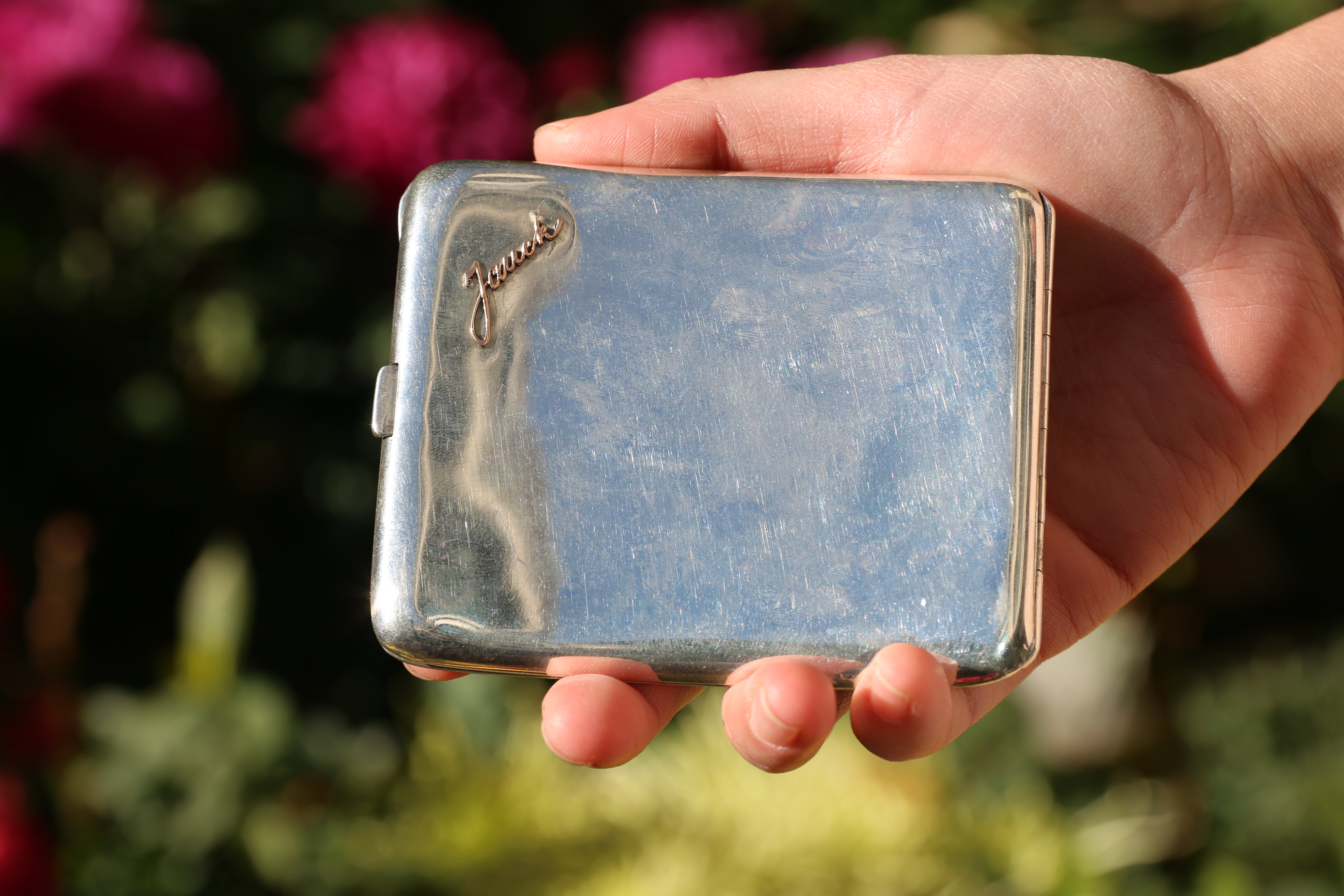 Auscultation - A 19th-century British enamel-painted sterling silver cigarette case