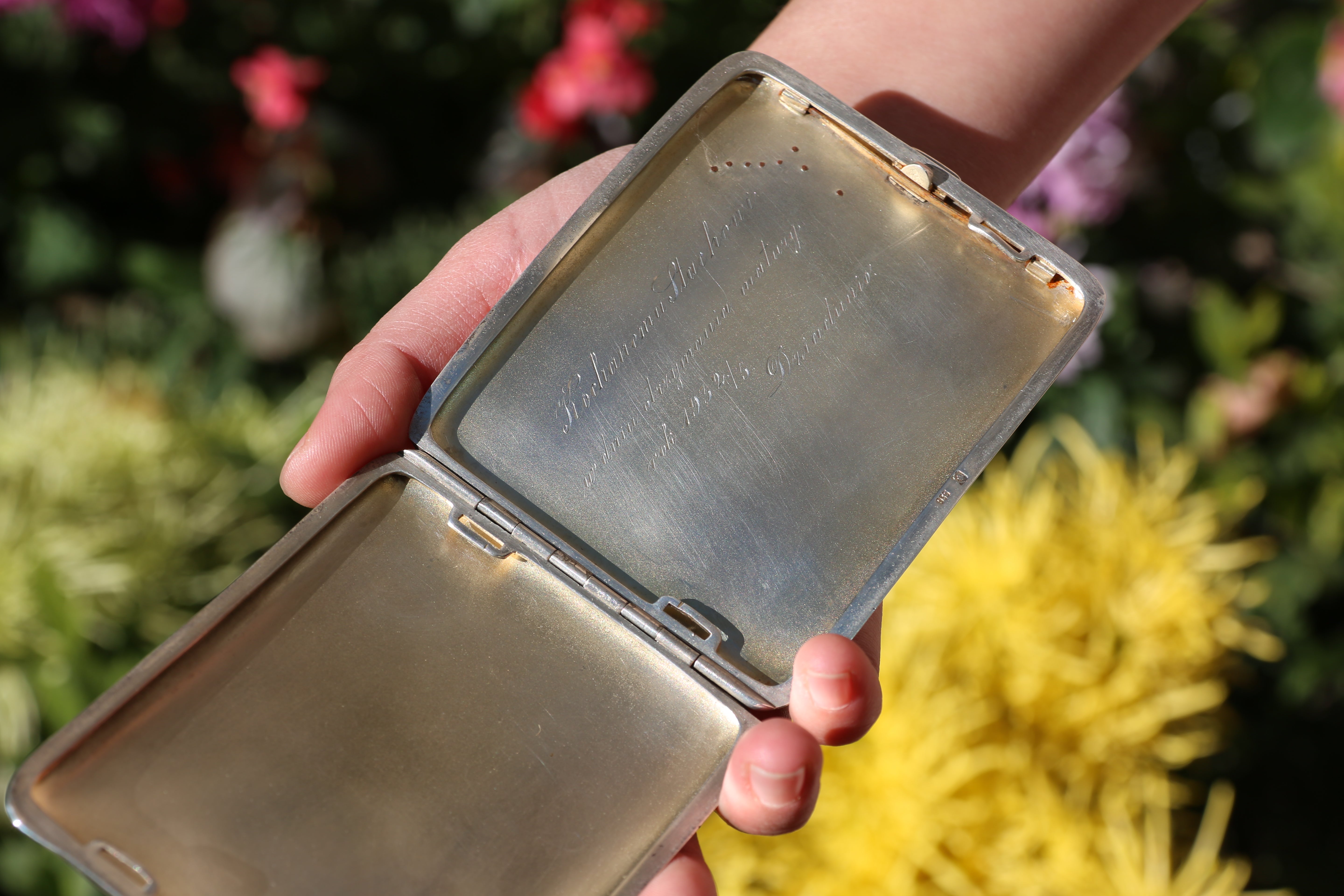 Auscultation - A 19th-century British enamel-painted sterling silver cigarette case