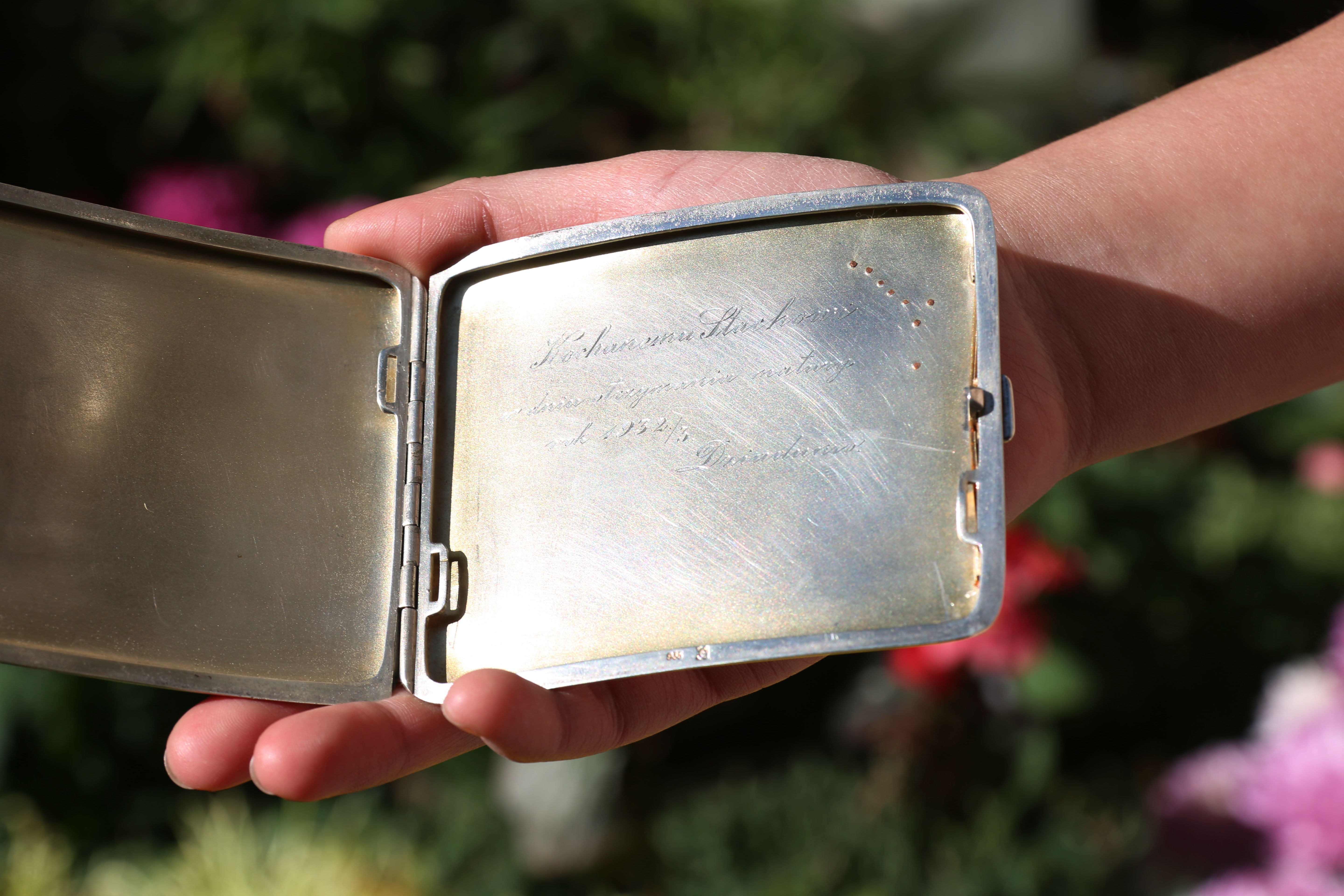 Auscultation - A 19th-century British enamel-painted sterling silver cigarette case