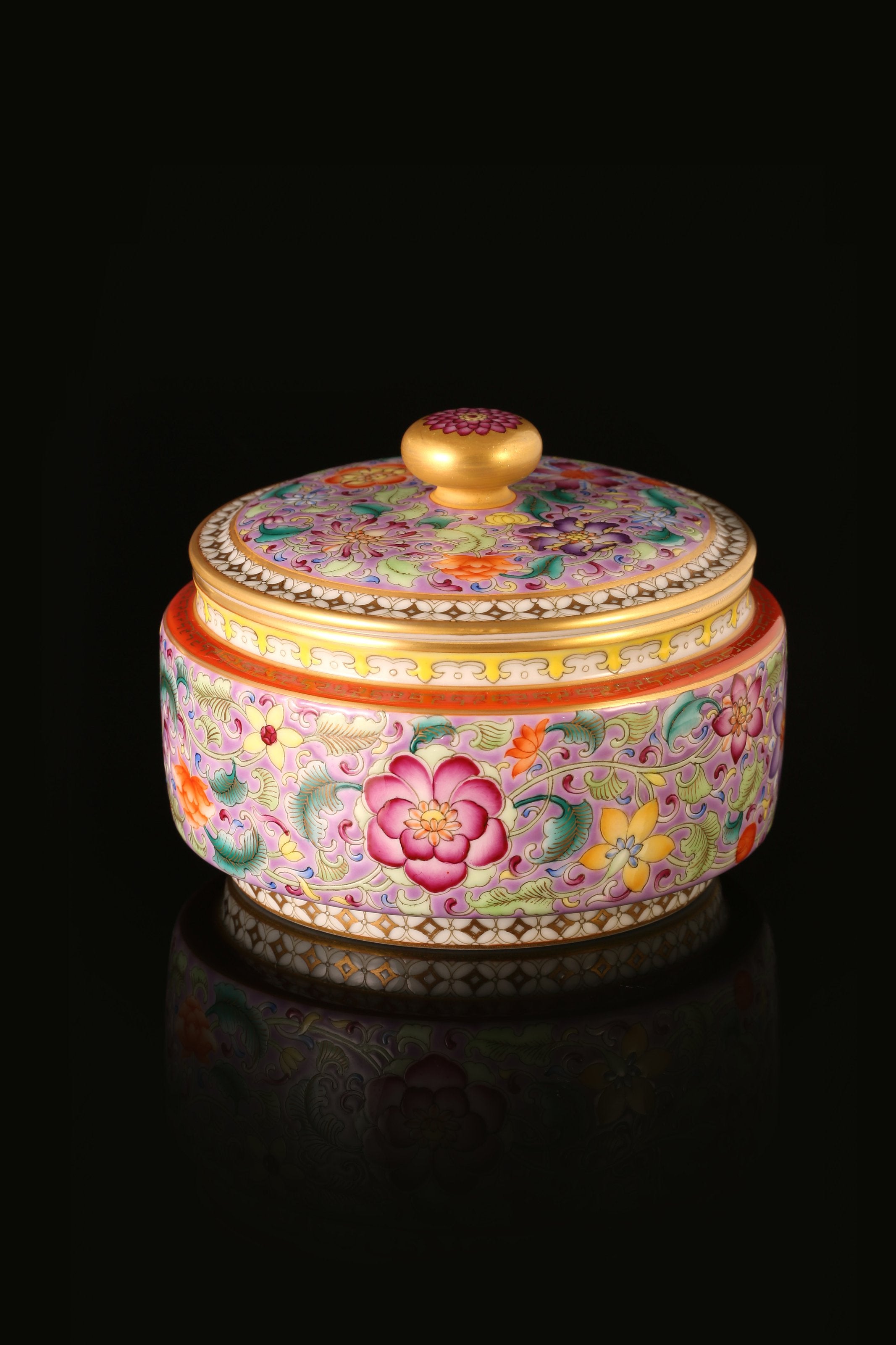 Enamel Flower Tea Canister