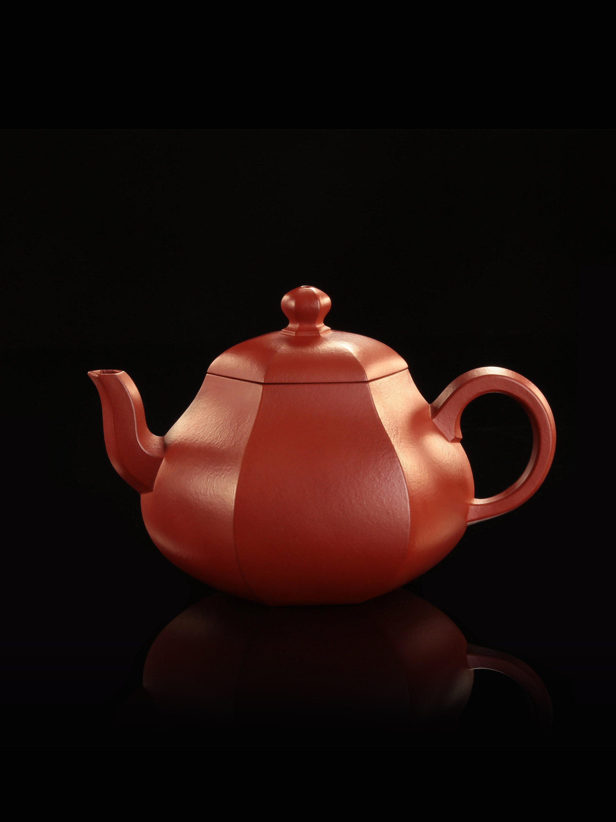 Fang Lipin Huanglongshan Cinnabar Hexagonal Pear-Shaped Red Clay Teapot