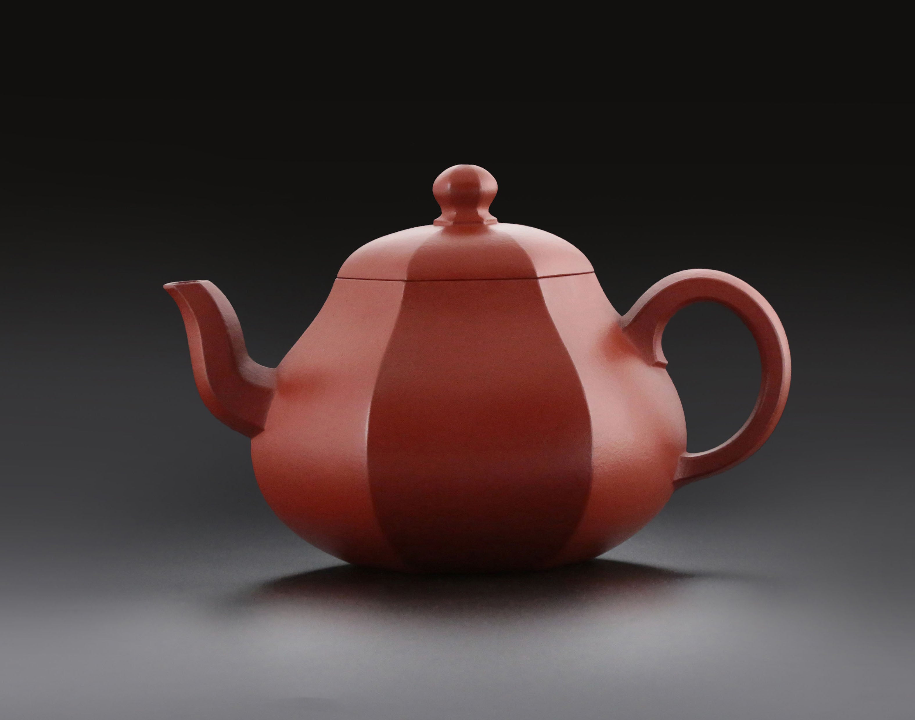Fang Lipin Huanglongshan Cinnabar Hexagonal Pear-Shaped Red Clay Teapot