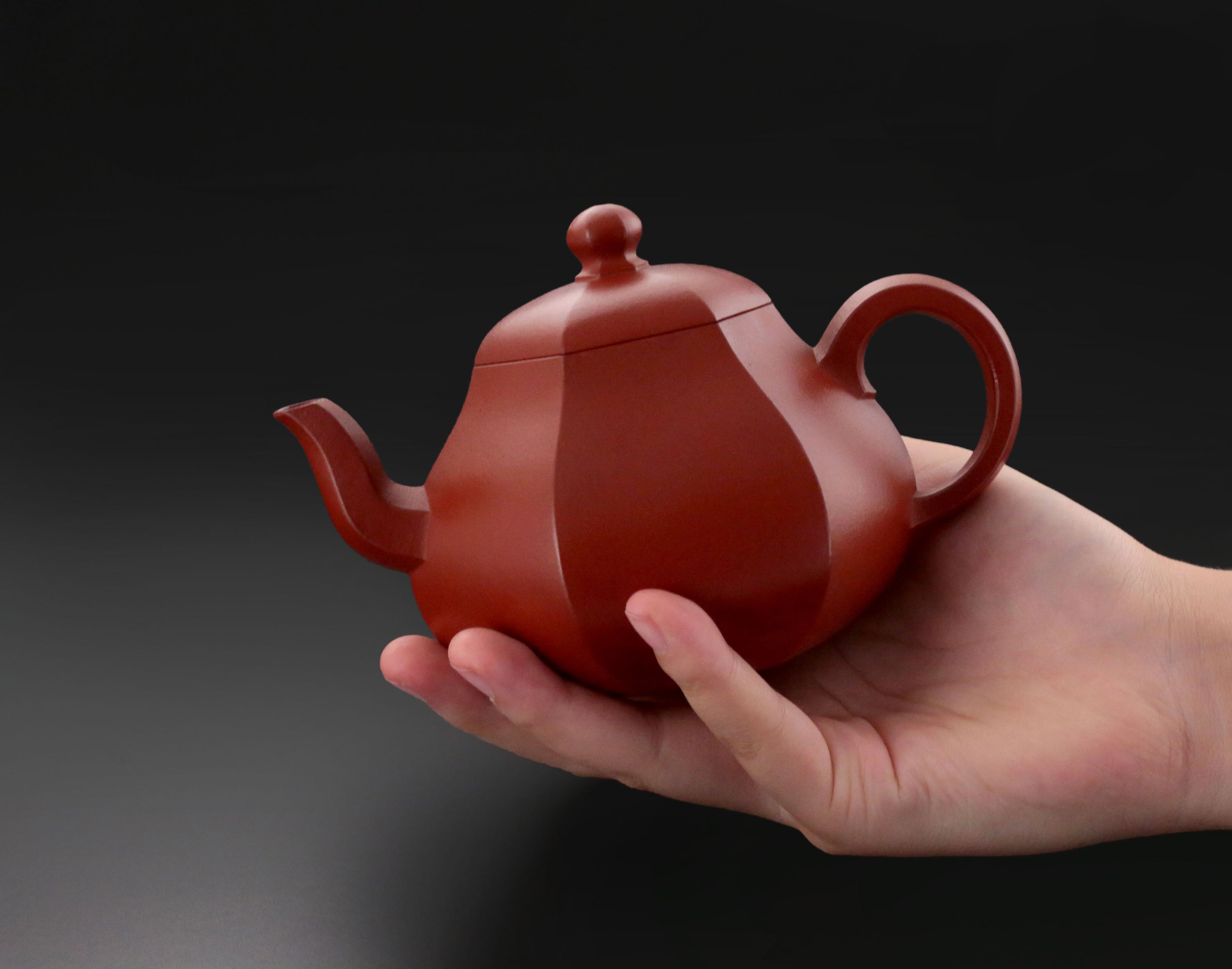 Fang Lipin Huanglongshan Cinnabar Hexagonal Pear-Shaped Red Clay Teapot