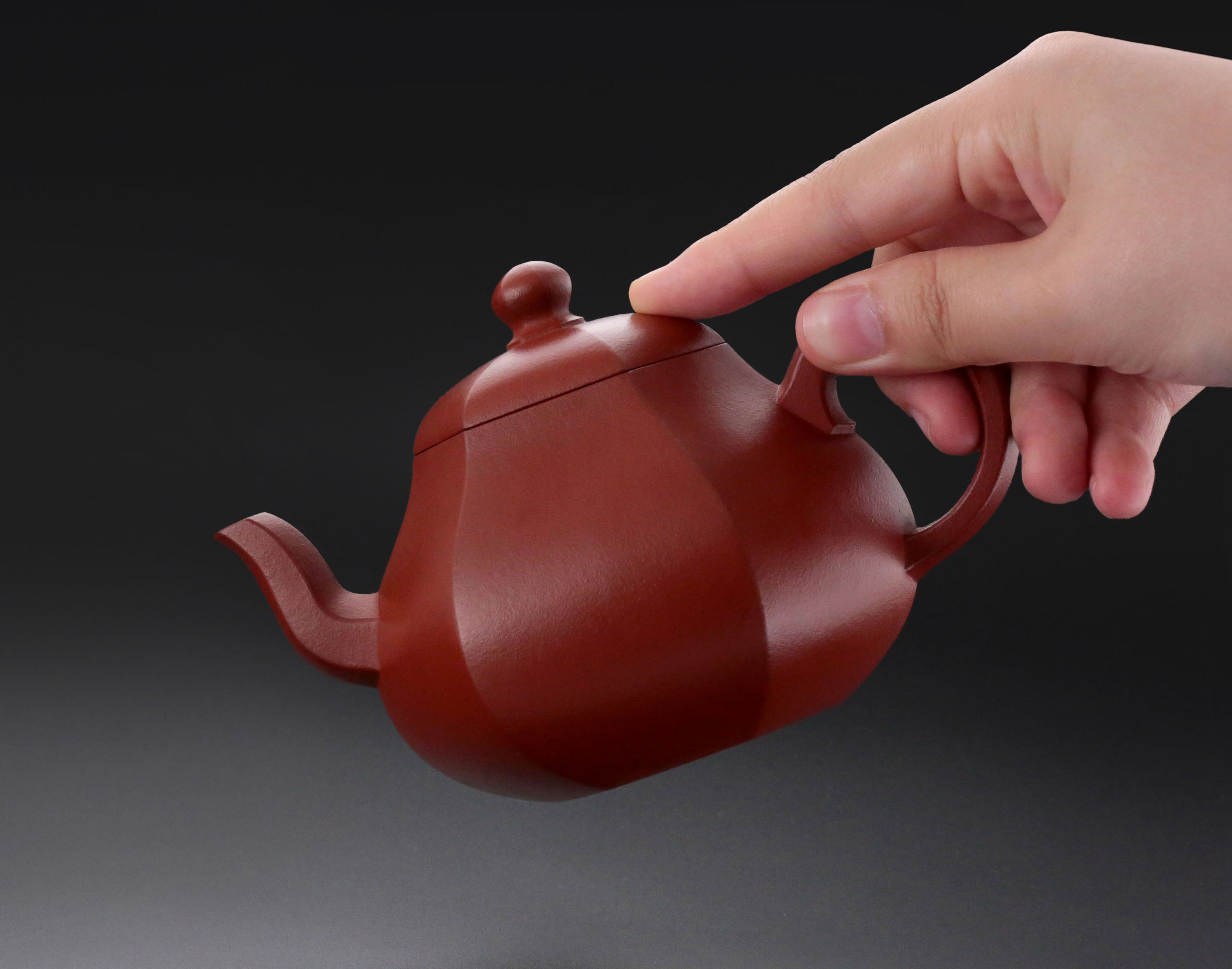 Fang Lipin Huanglongshan Cinnabar Hexagonal Pear-Shaped Red Clay Teapot