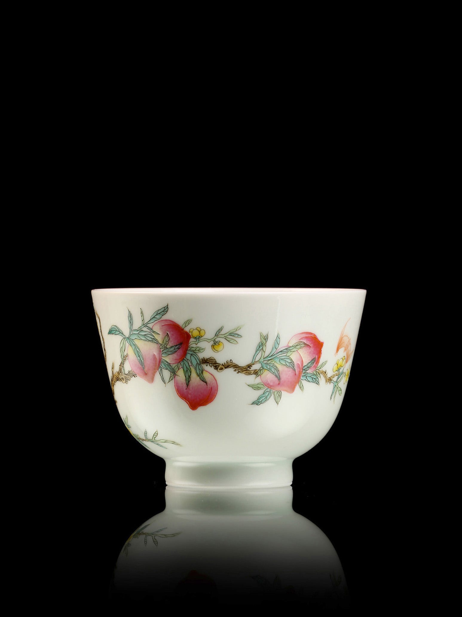 Famille Rose Peach Teapot/Cup