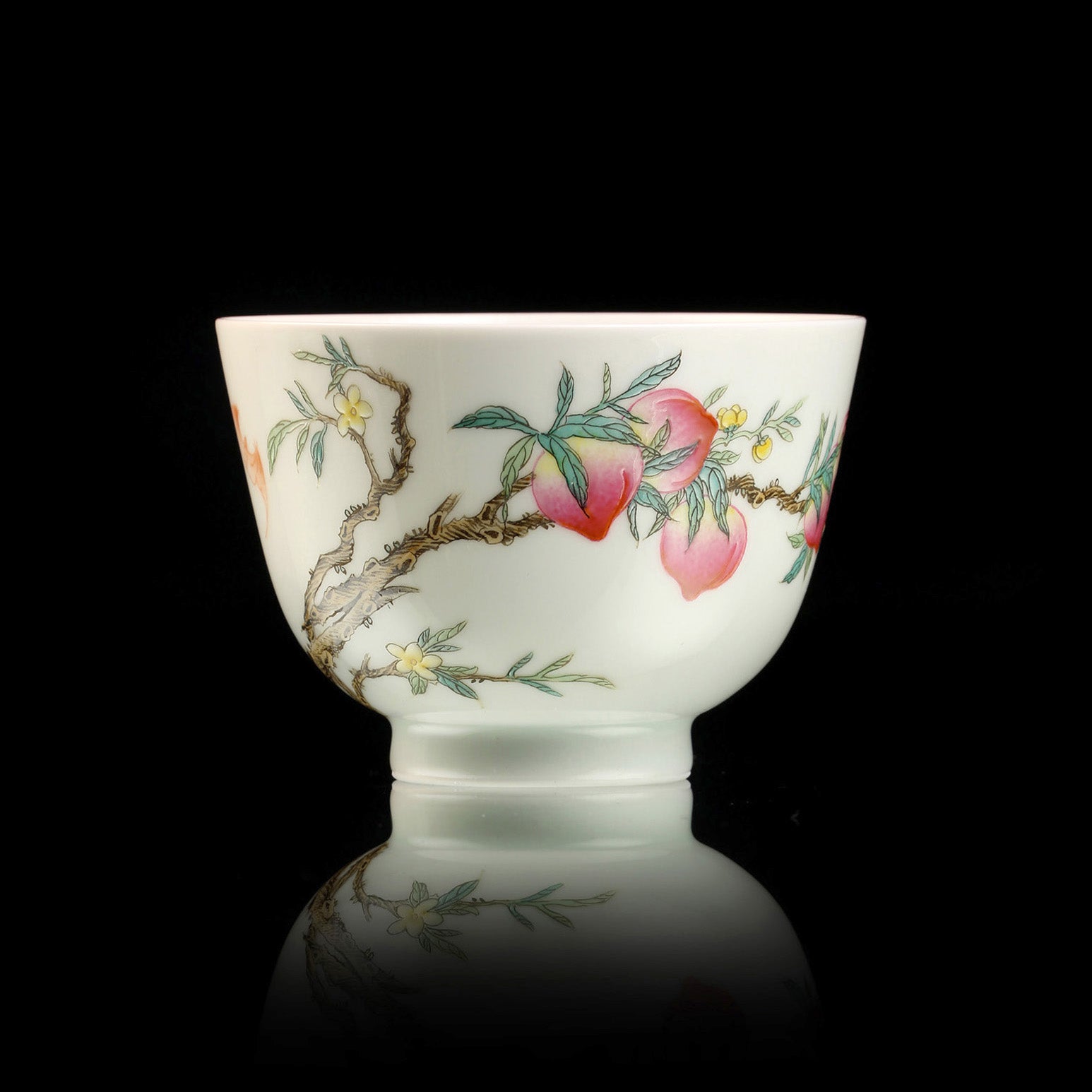 Famille Rose Peach Teapot/Cup