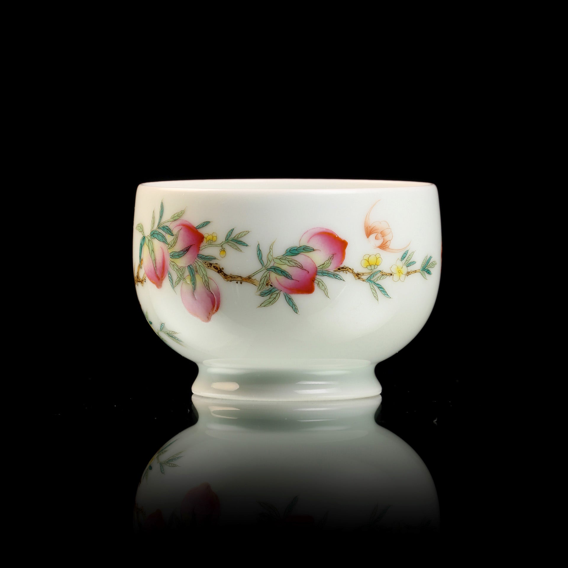 Famille Rose Peach Teapot/Cup