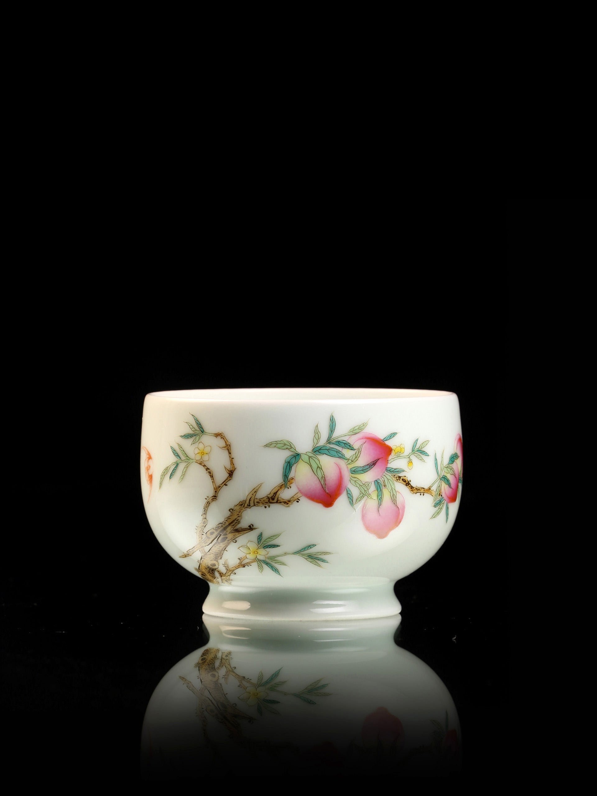 Famille Rose Peach Teapot/Cup