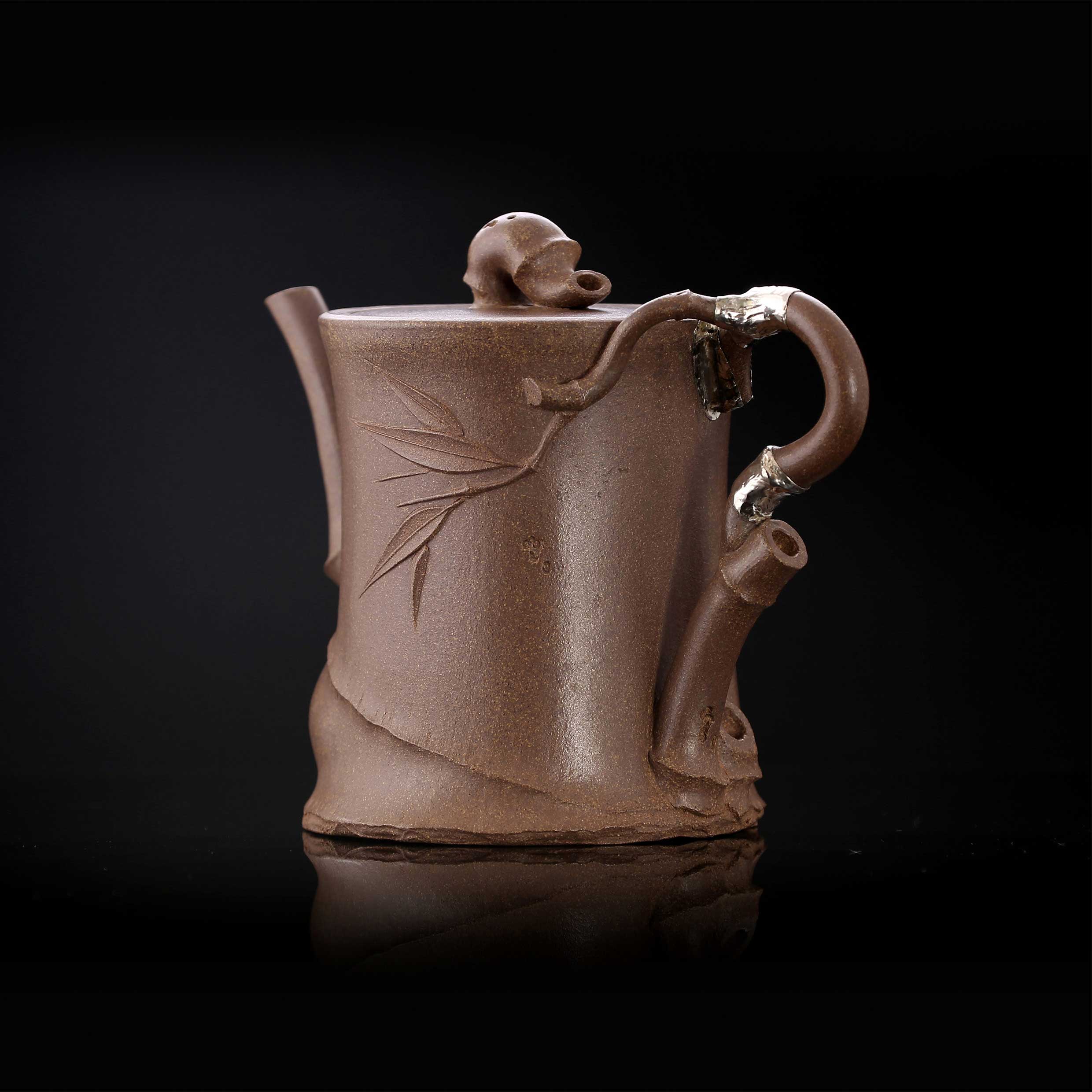 Buddha Belly Bamboo Teapot - Duan Clay