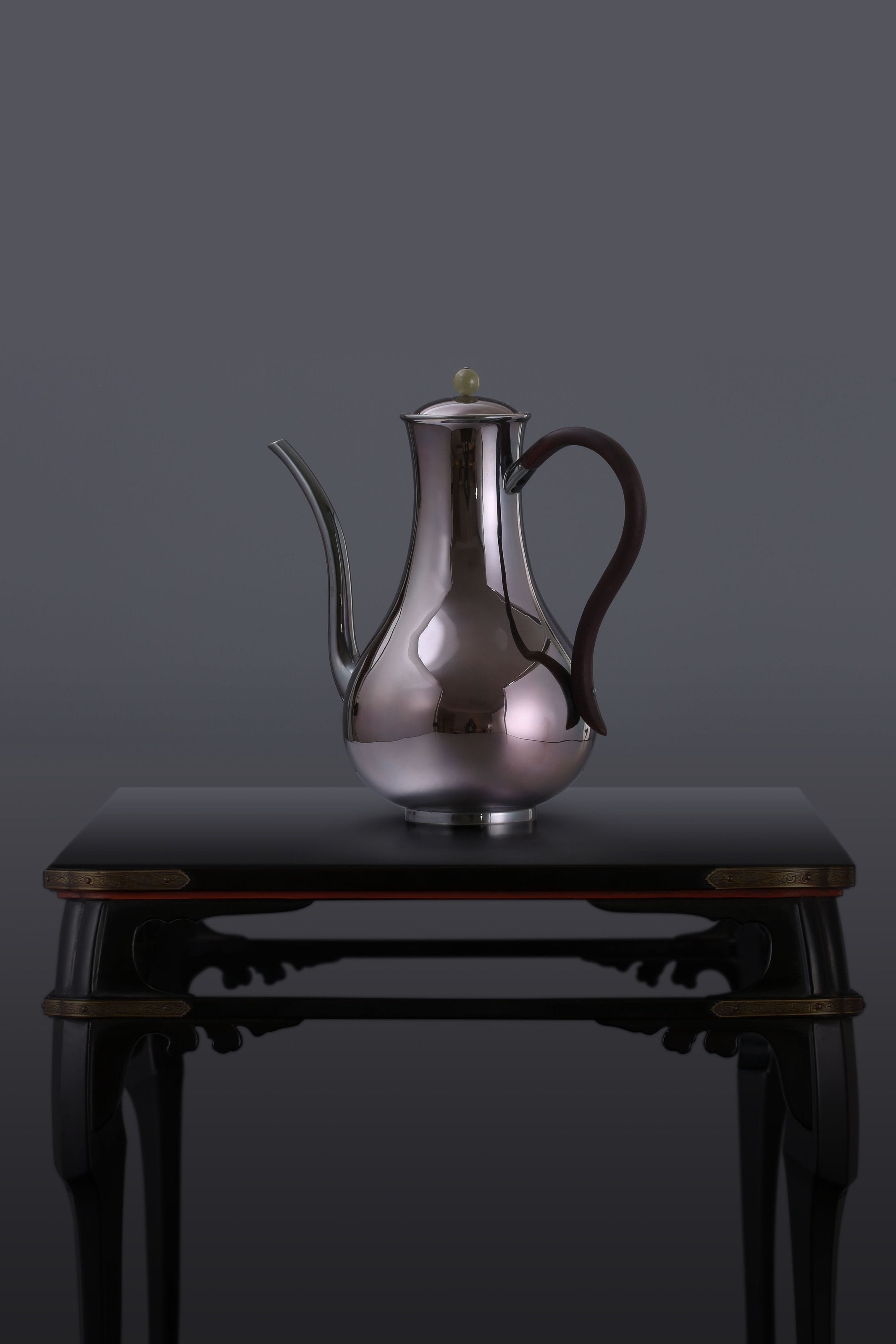 Polished sterling silver flask/glass