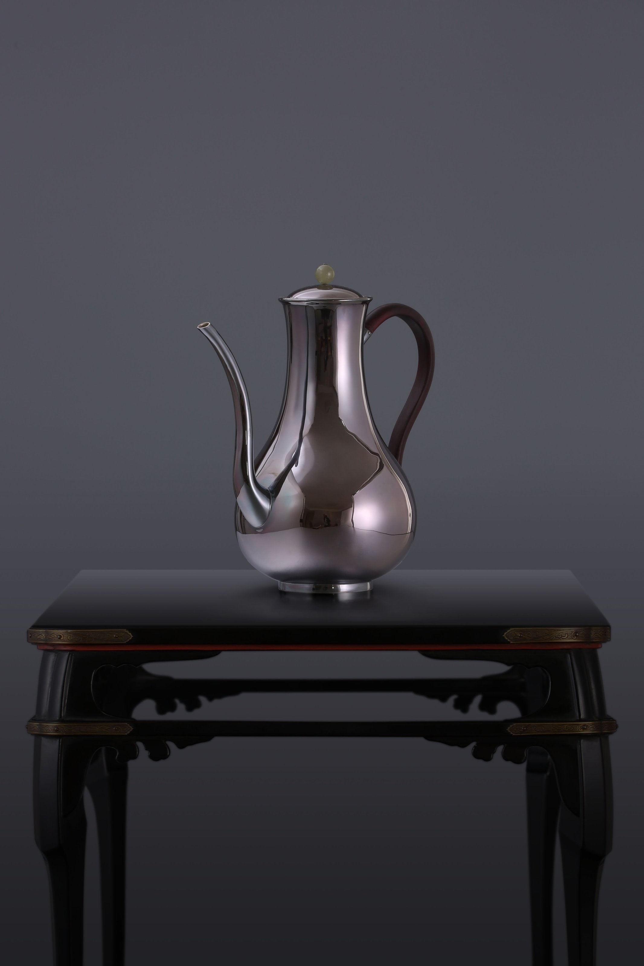 Polished sterling silver flask/glass