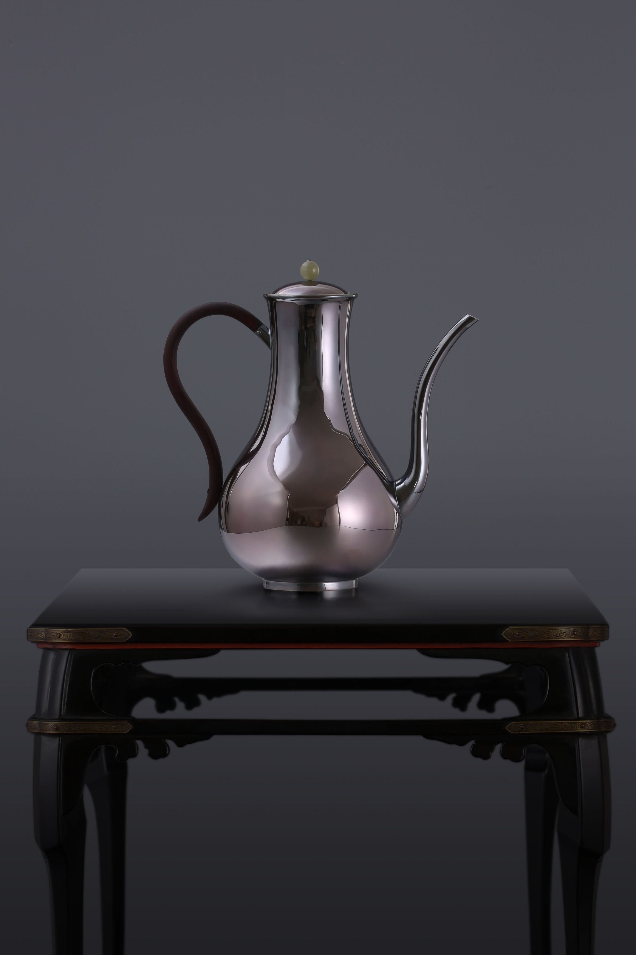 Polished sterling silver flask/glass