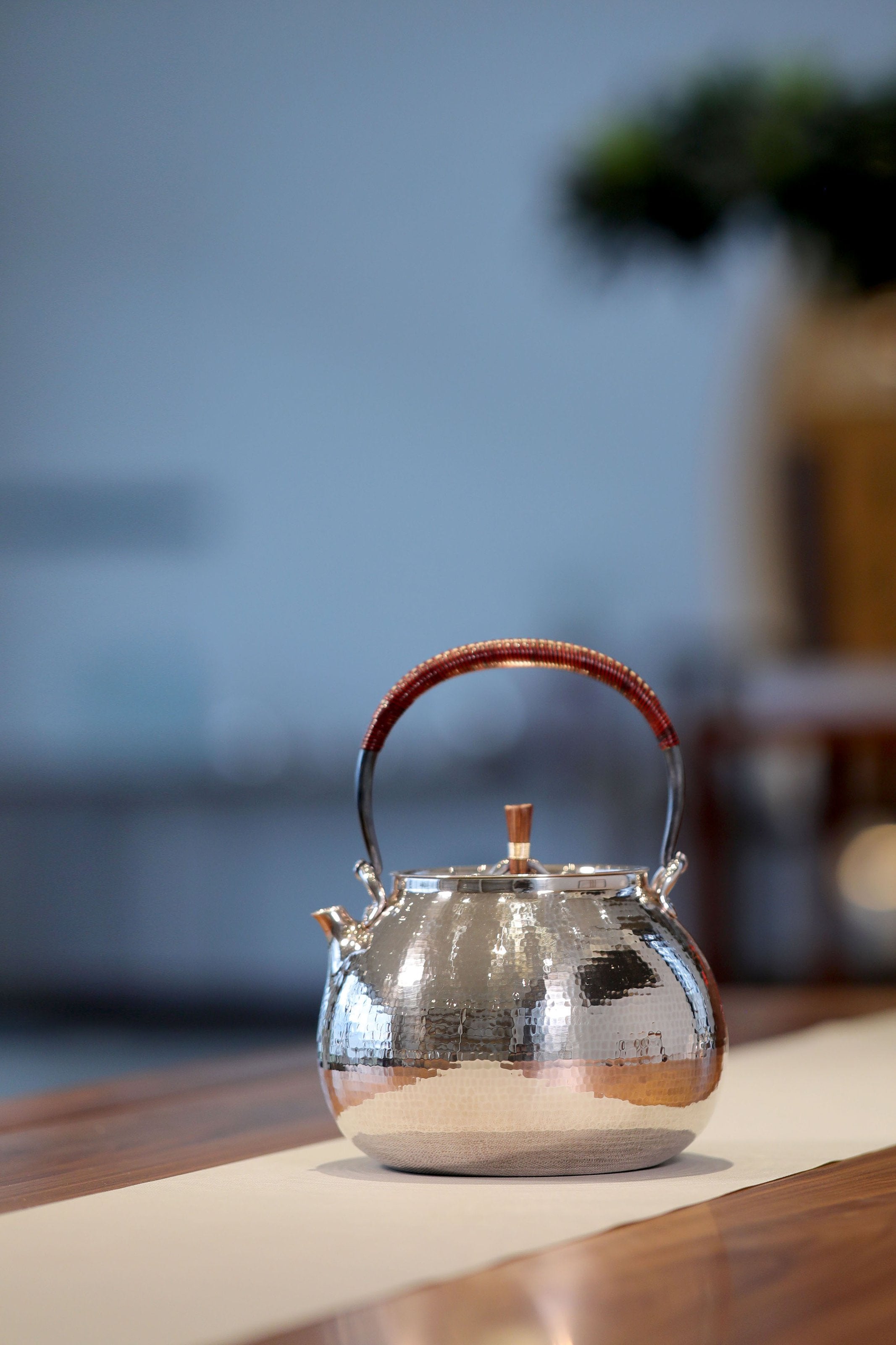 Ancient Style Vine Picking Pure Silver Teapot