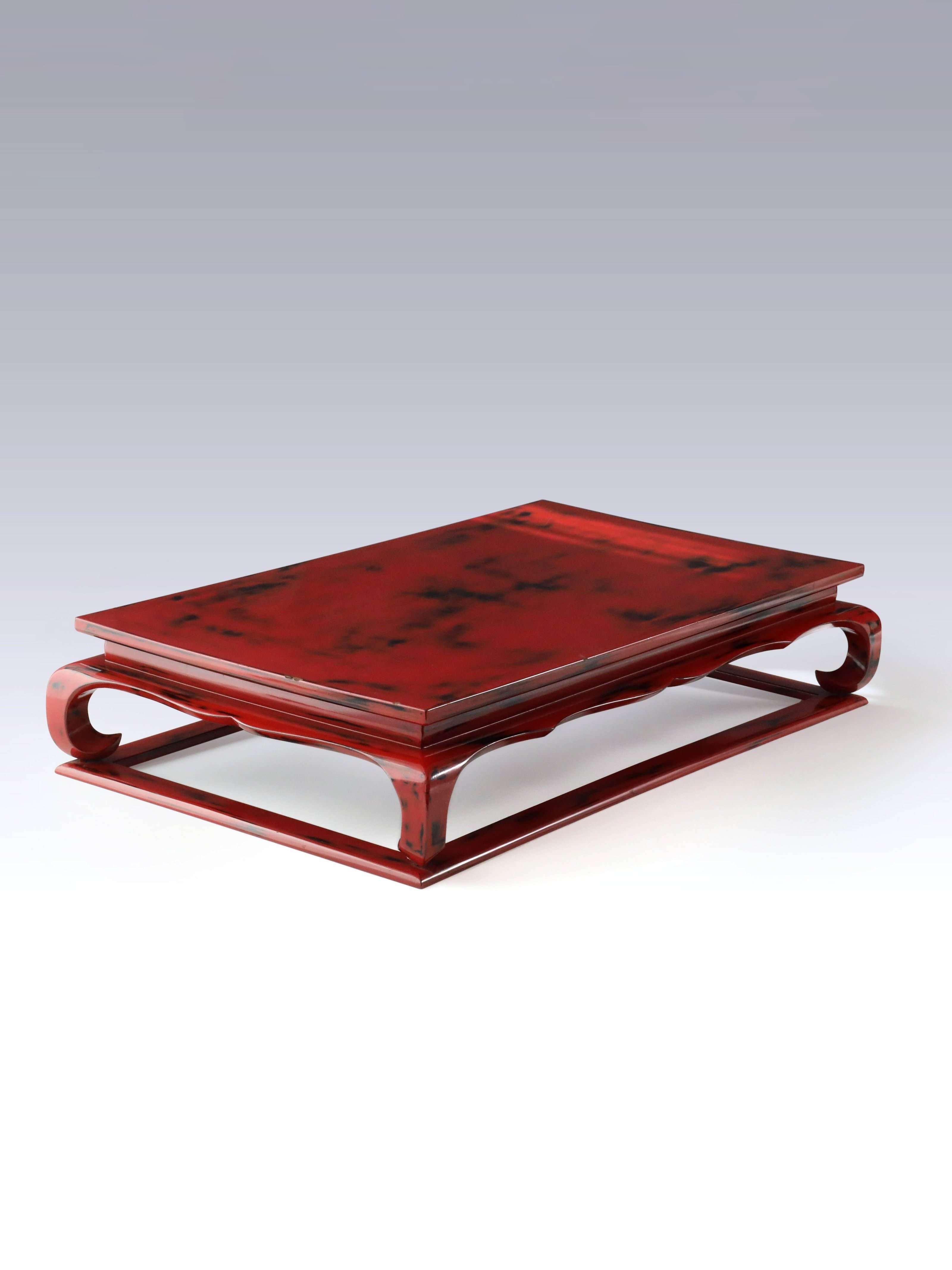 Red lacquered tea table