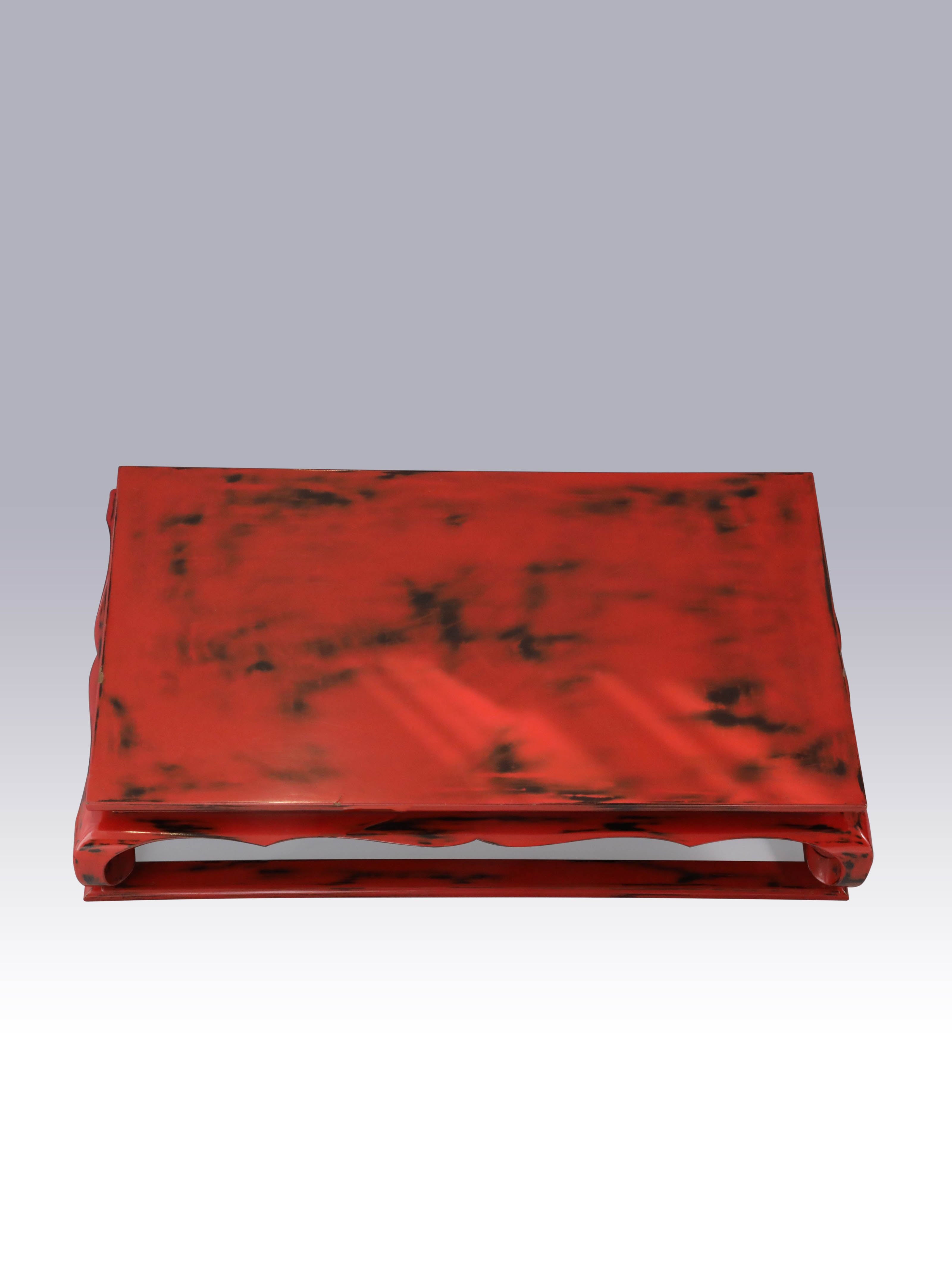 Red lacquered tea table
