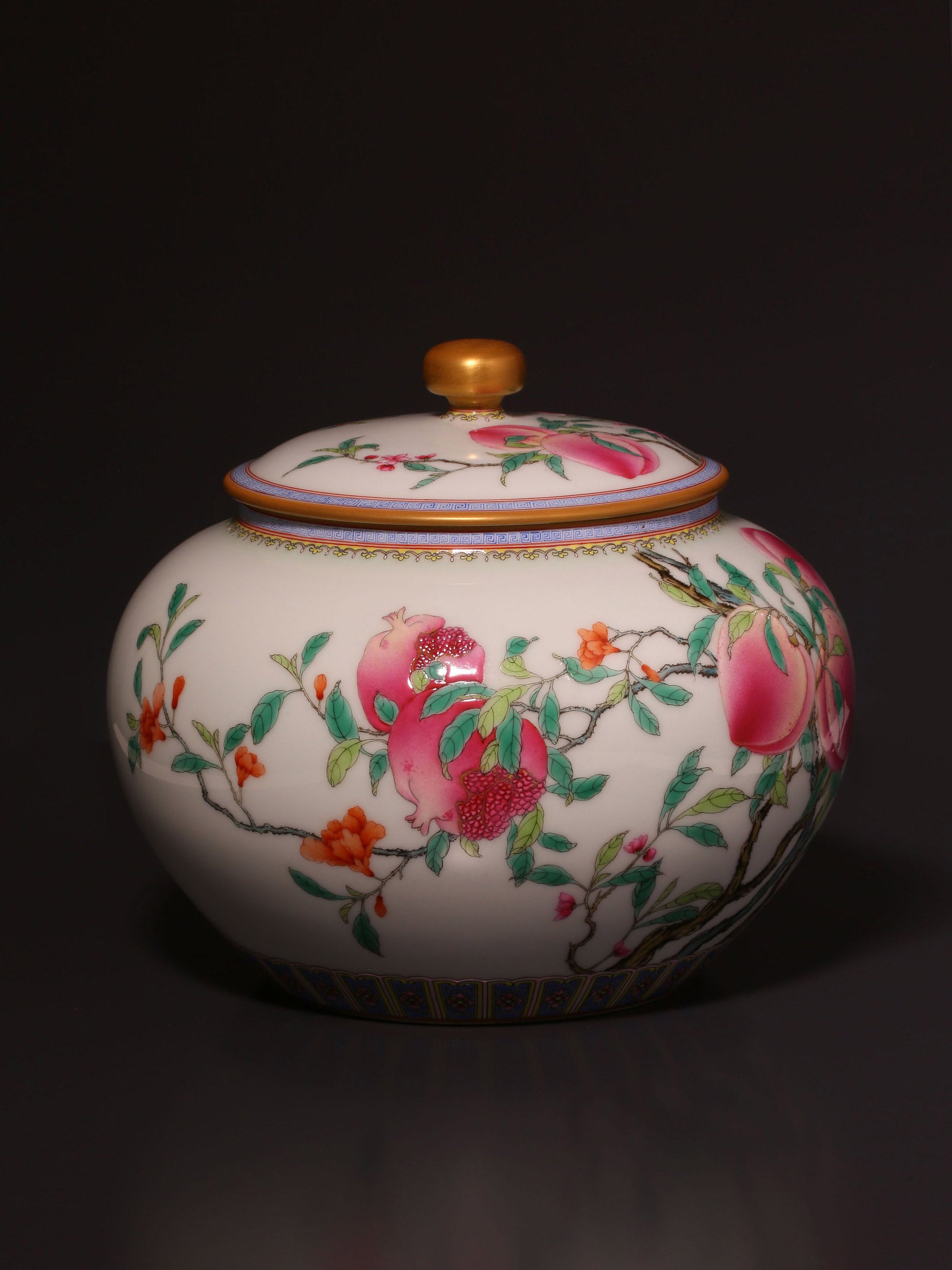 Famille Rose Three-Blessing Pearl Jar