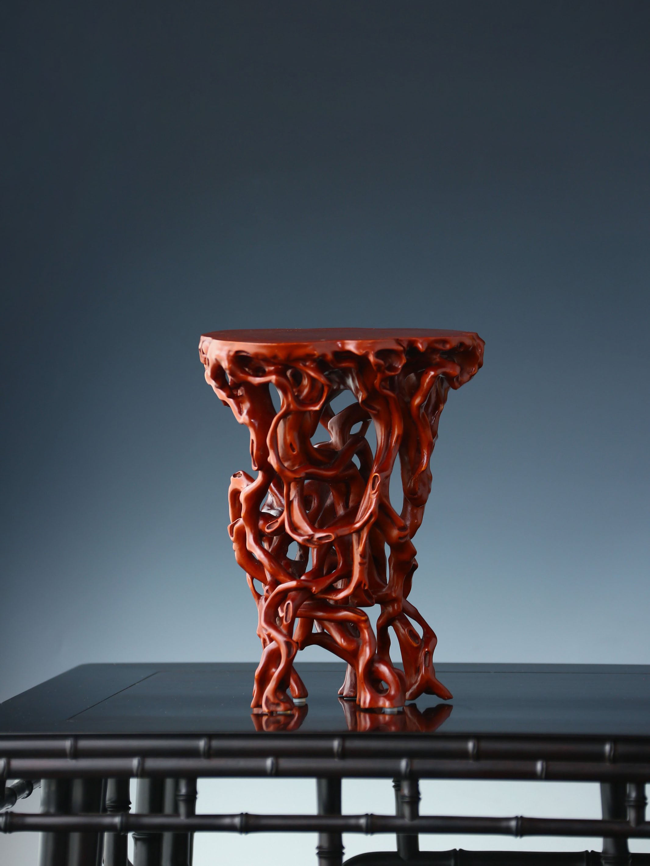 Boxwood carved incense table