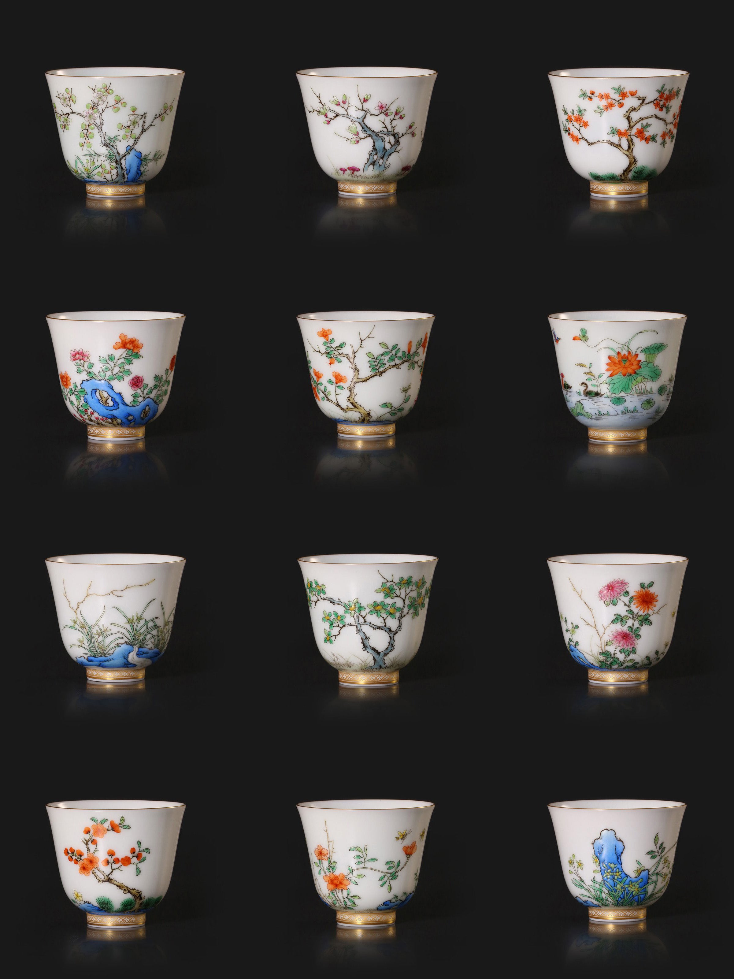 Kangxi Twelve Flower Goddess Cups