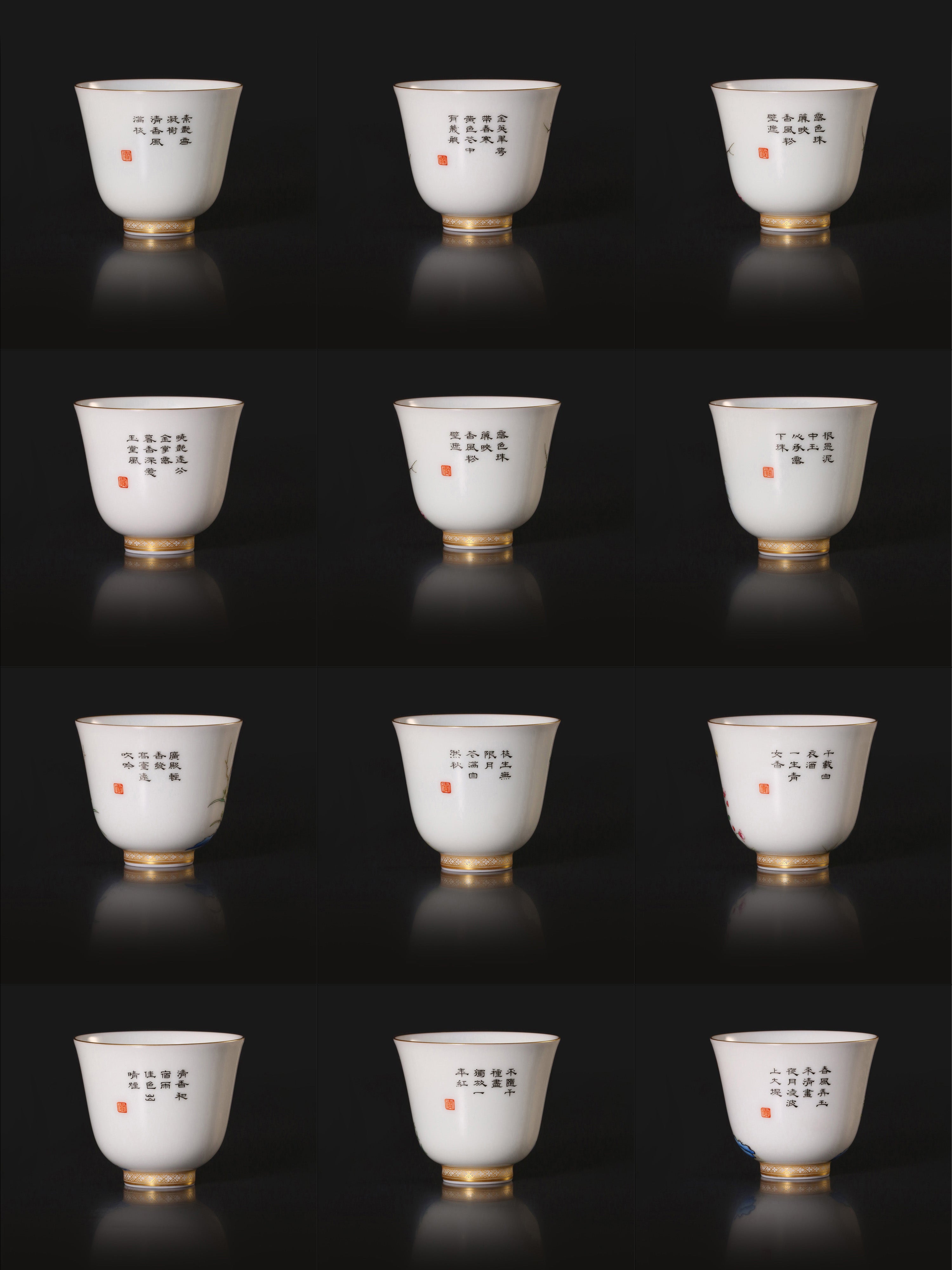 Kangxi Twelve Flower Goddess Cups