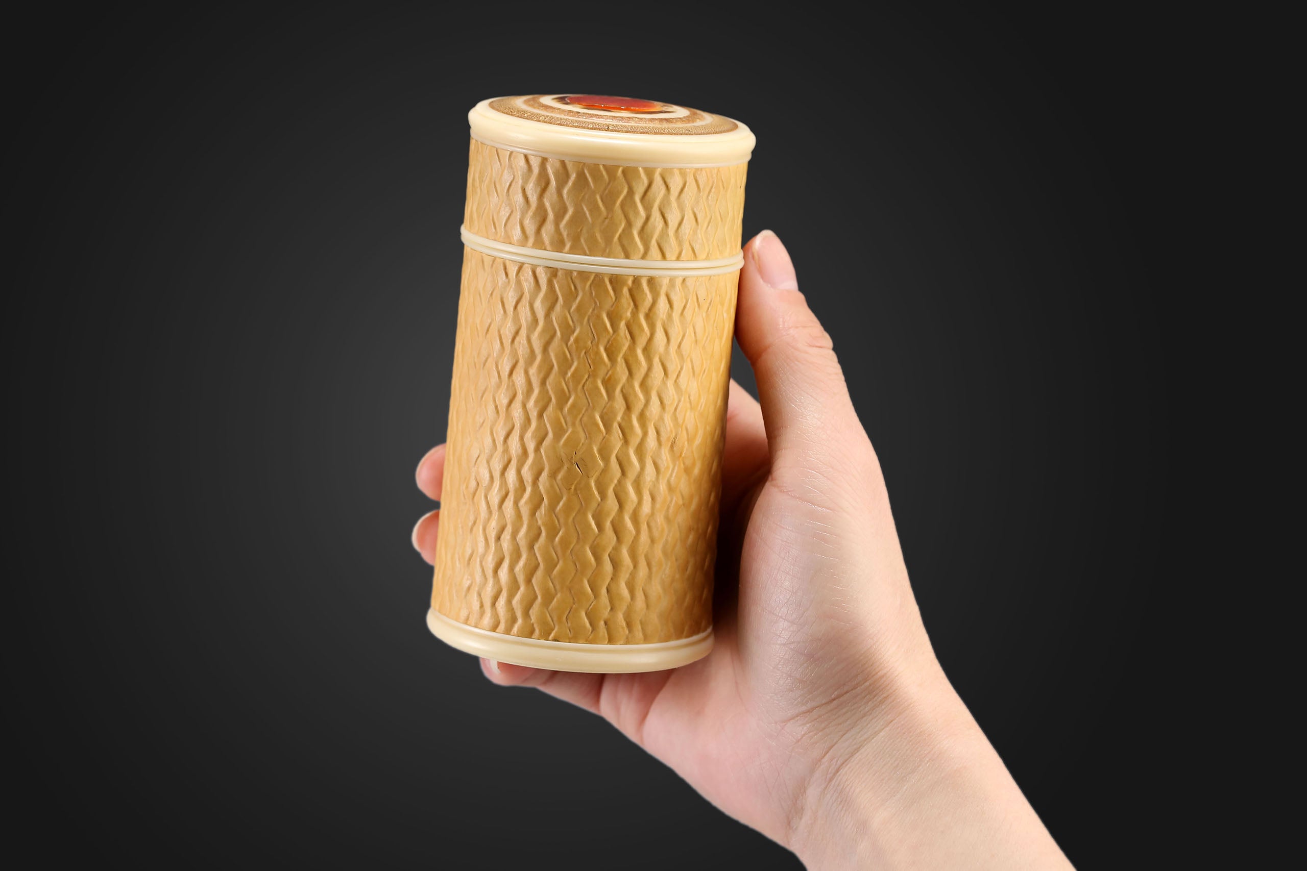 Gourd woven pattern tea canister
