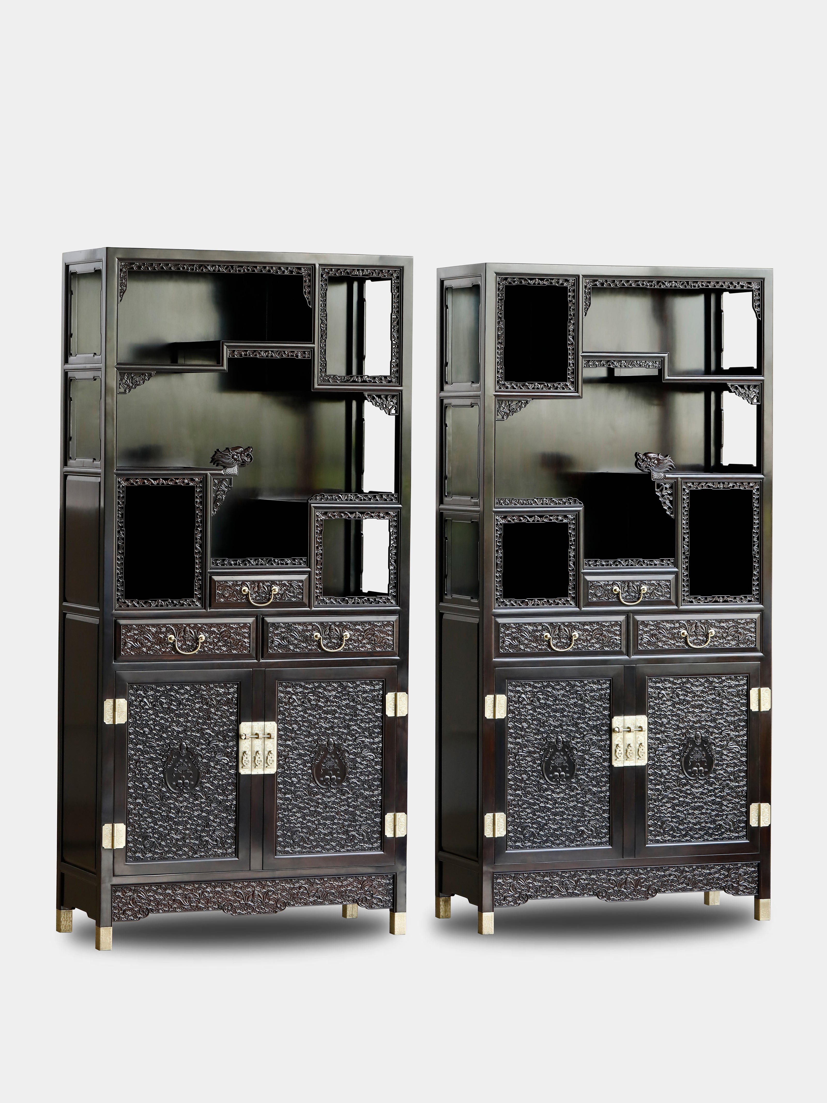 Purple sandalwood cabinet shelves in pairs