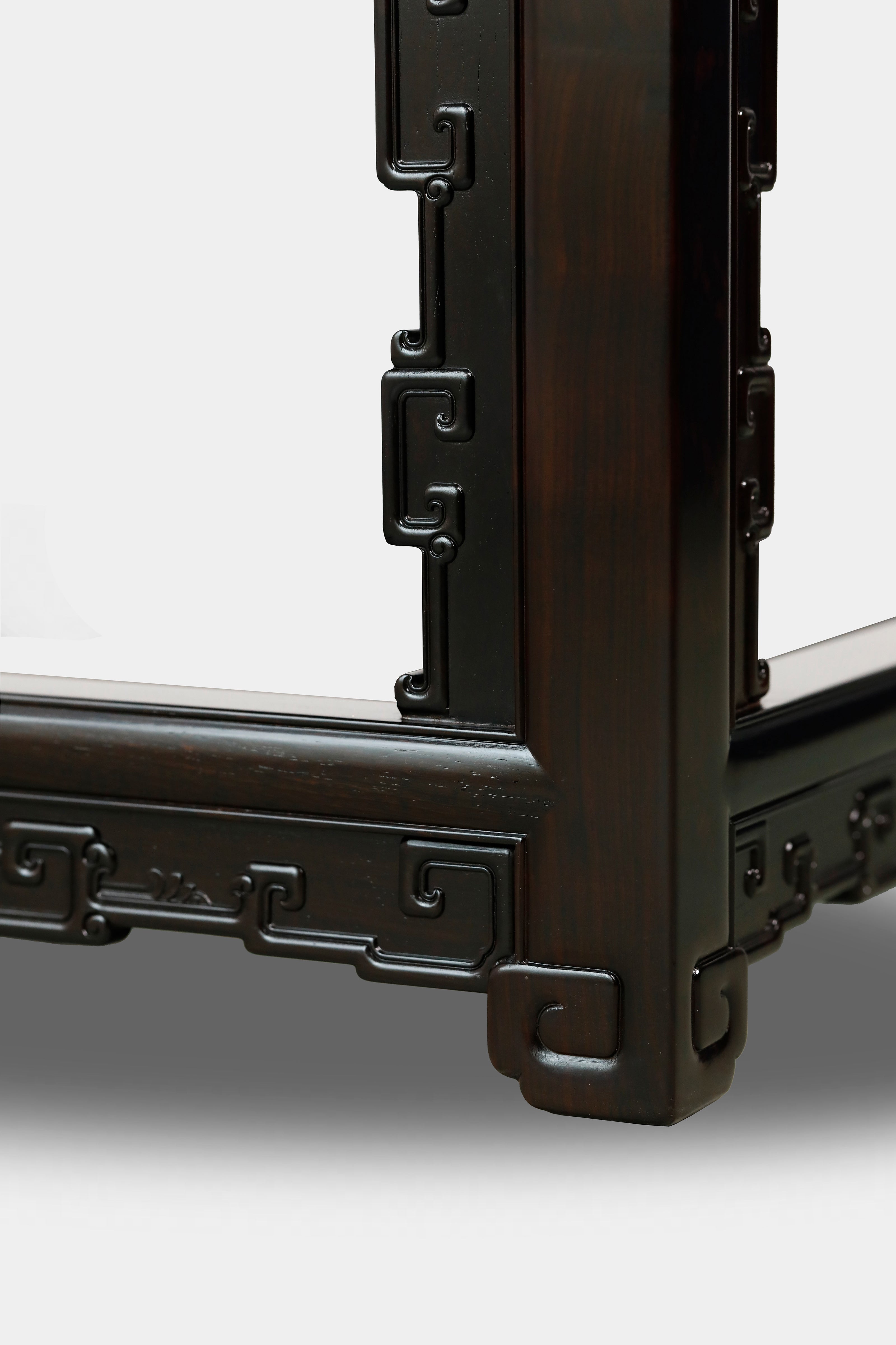 Purple sandalwood three-piece armchair set with bat and longevity motifs