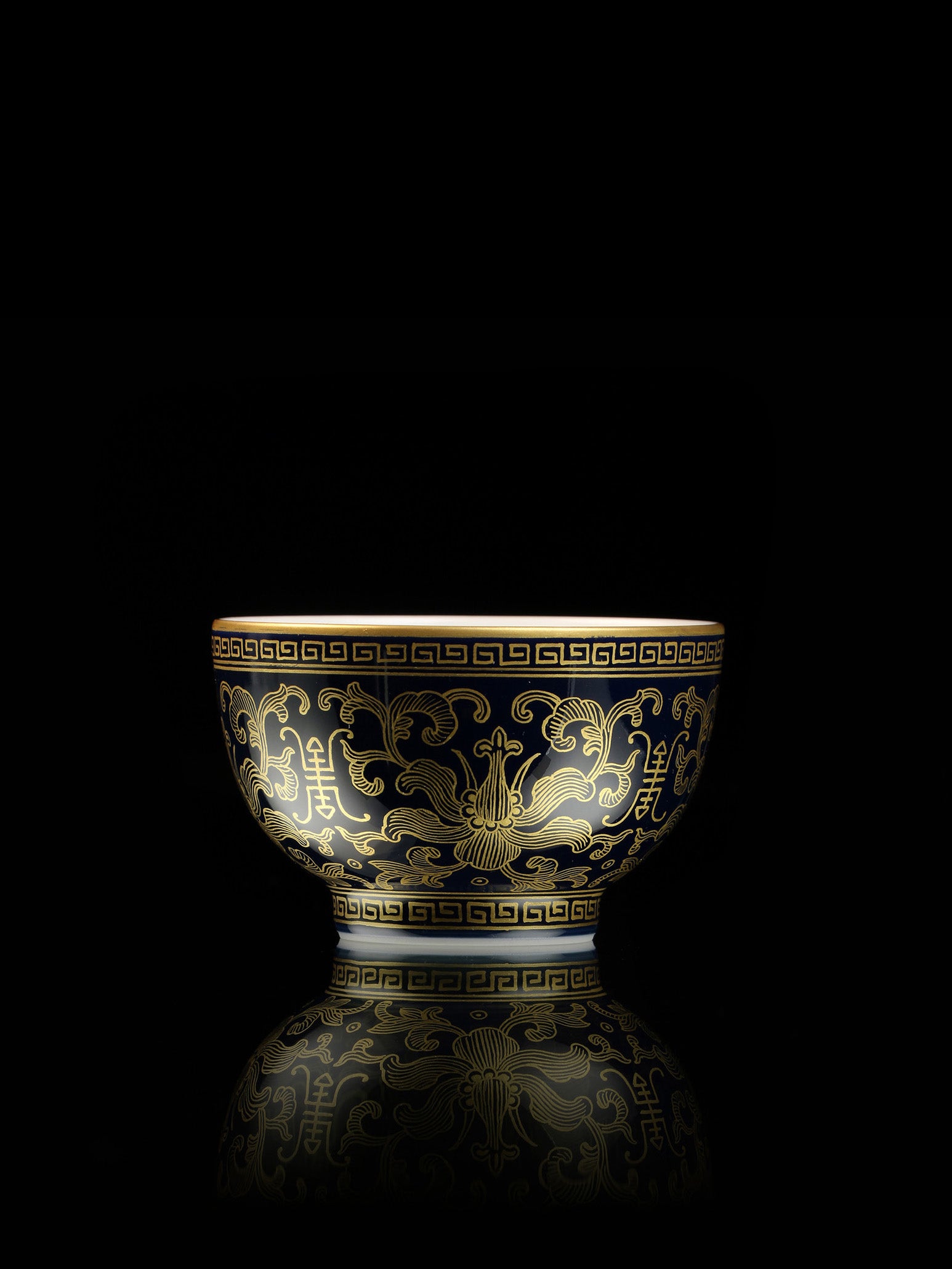 Sacrificial Red Gold Chicken Bowl with Longevity Pattern