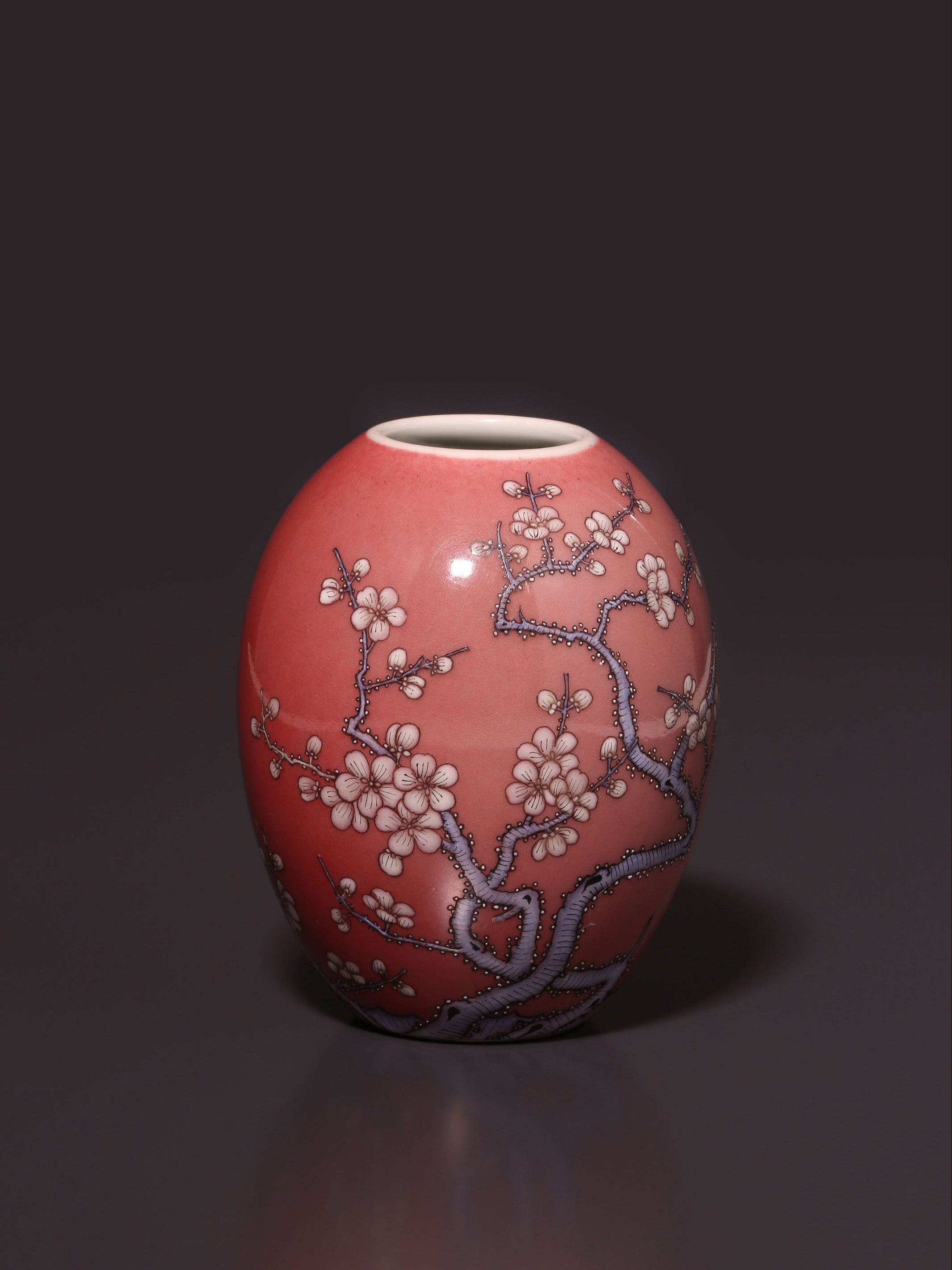 Red plum blossom water bowl