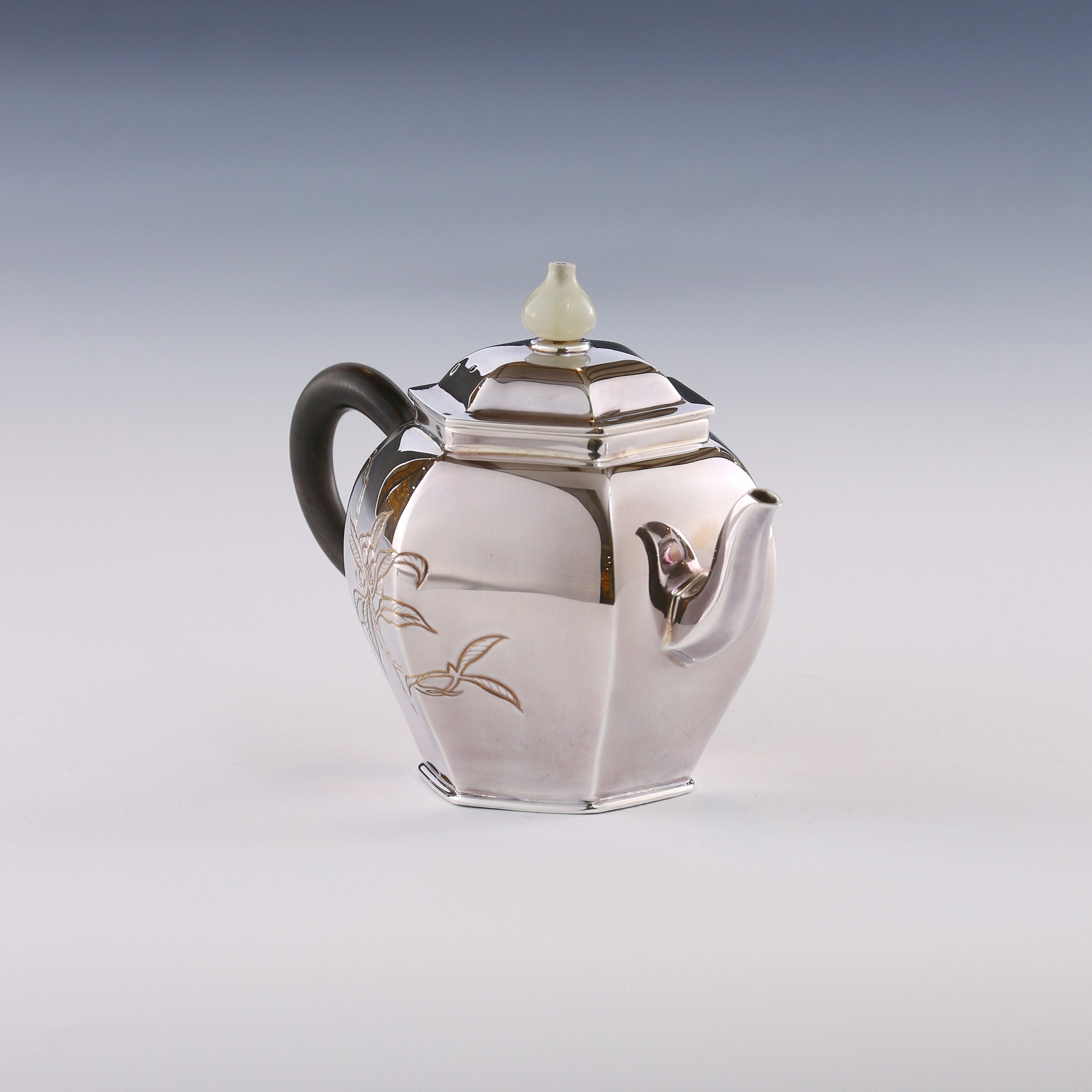 Exquisitely Carved Loquat Hexagonal Palace Lantern