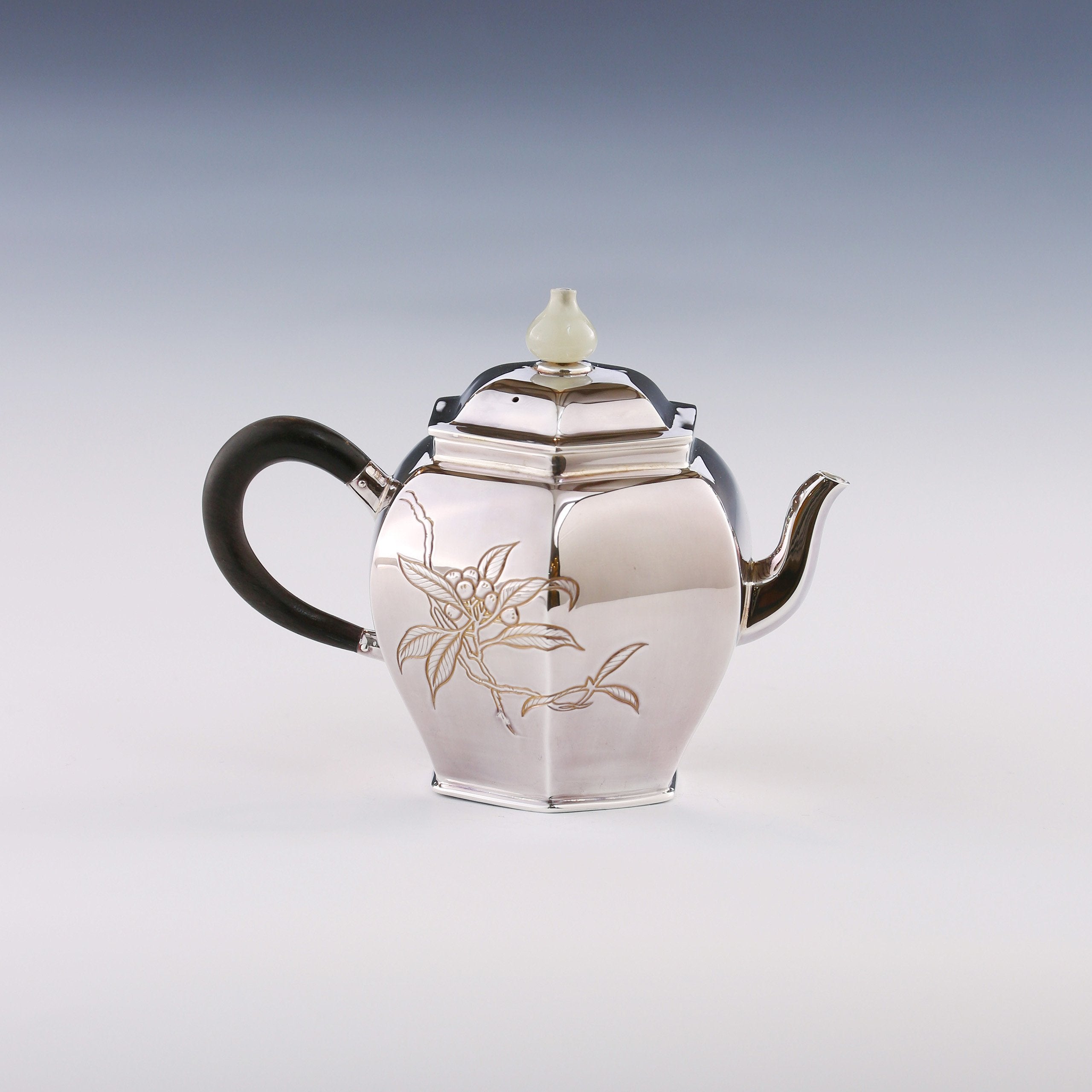 Exquisitely Carved Loquat Hexagonal Palace Lantern