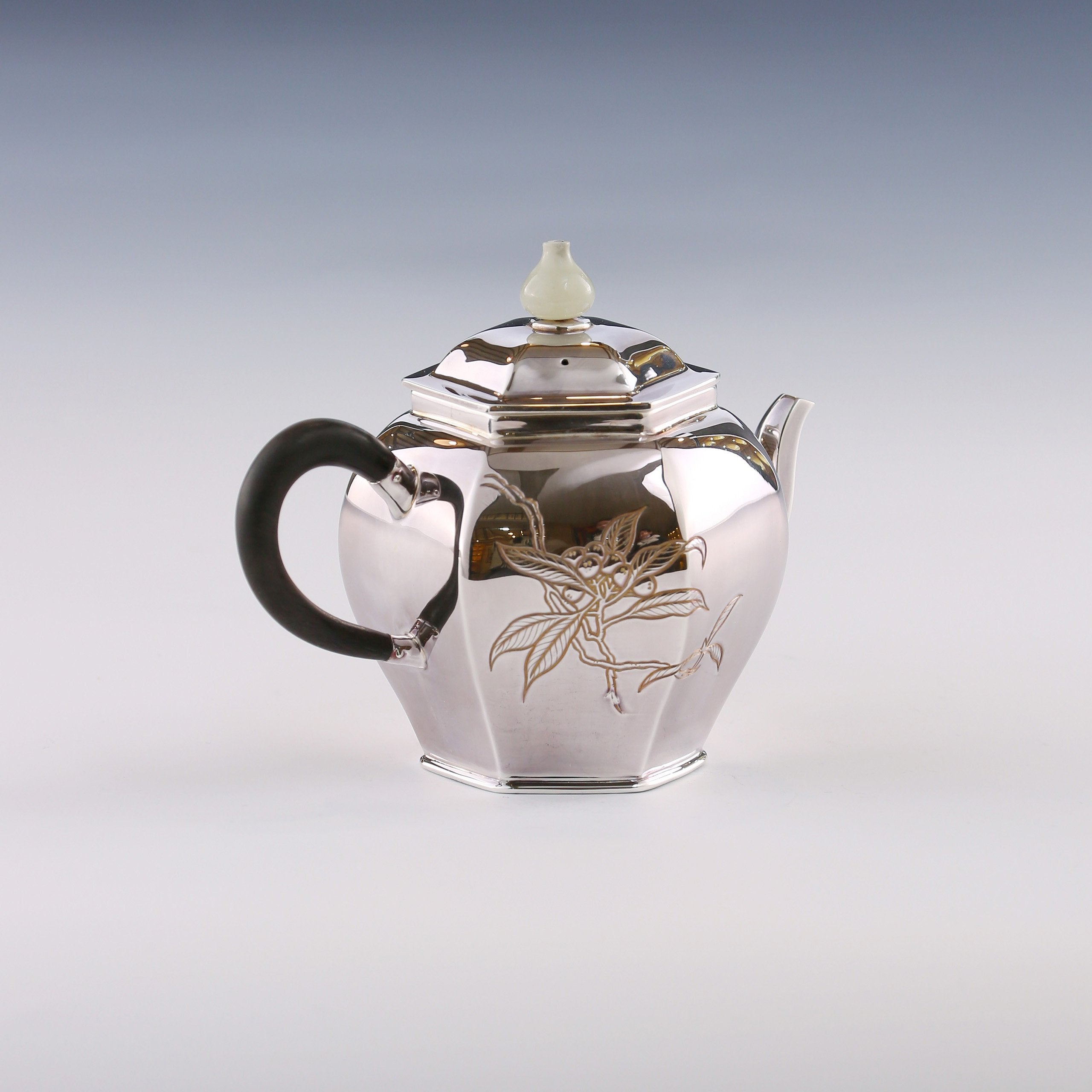 Exquisitely Carved Loquat Hexagonal Palace Lantern