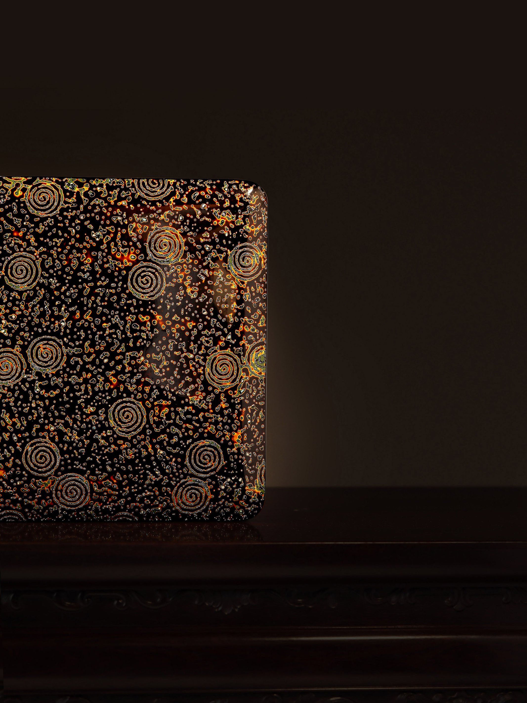 Japanese Tsugaru lacquer (pineapple lacquer) tea box