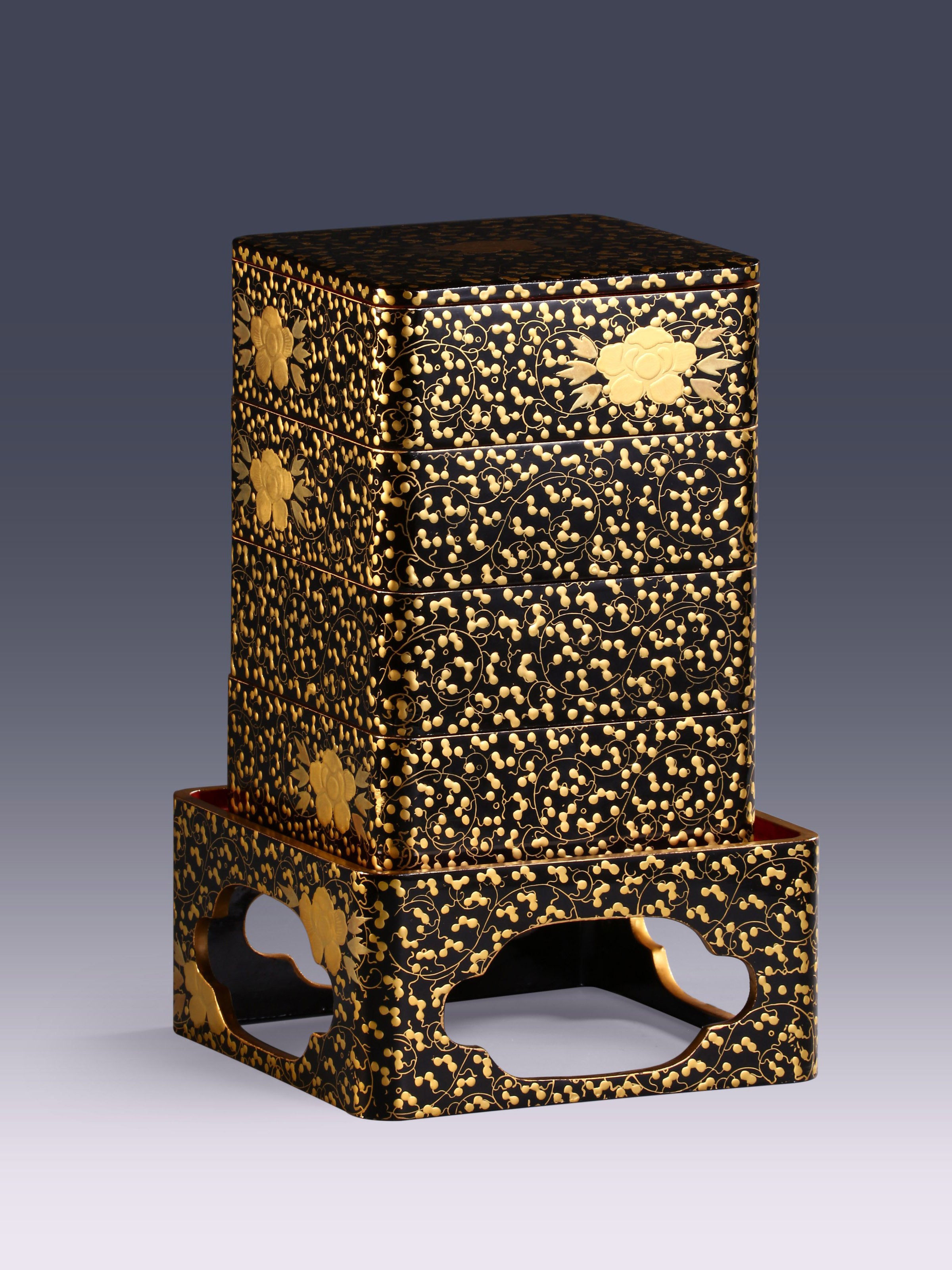 Japanese Gold-Painted Four-Layer Tea Box