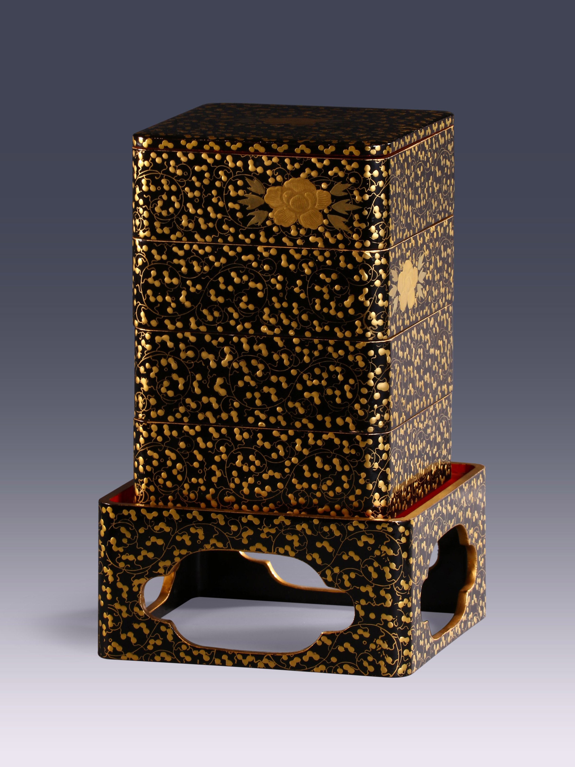 Japanese Gold-Painted Four-Layer Tea Box