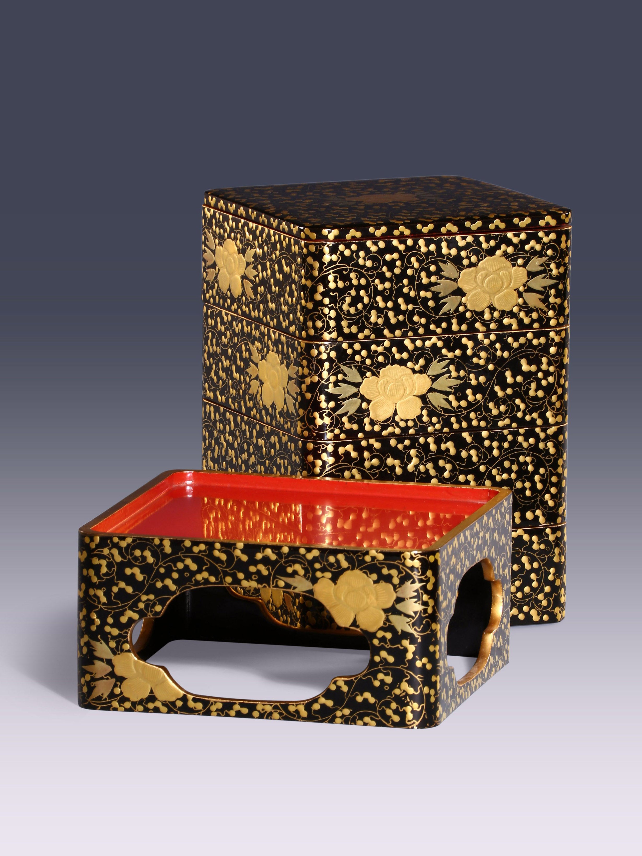 Japanese Gold-Painted Four-Layer Tea Box