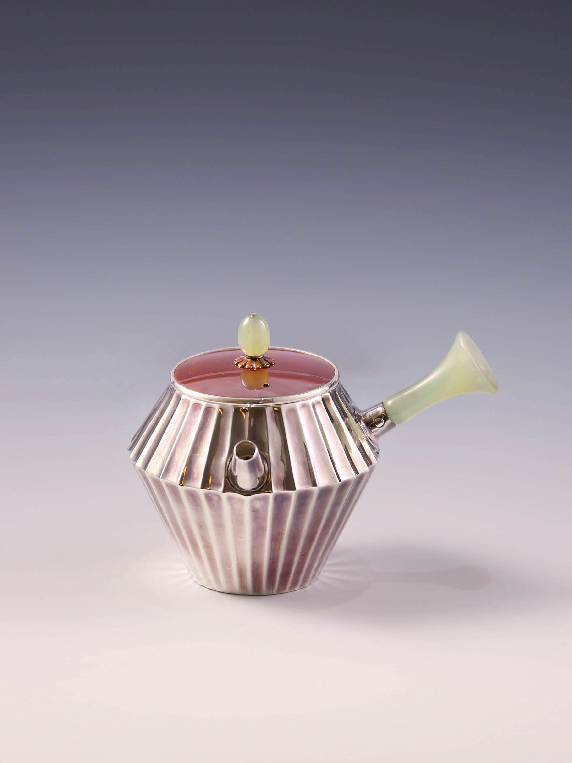 Ribbed Jade Button with Urgent Needle