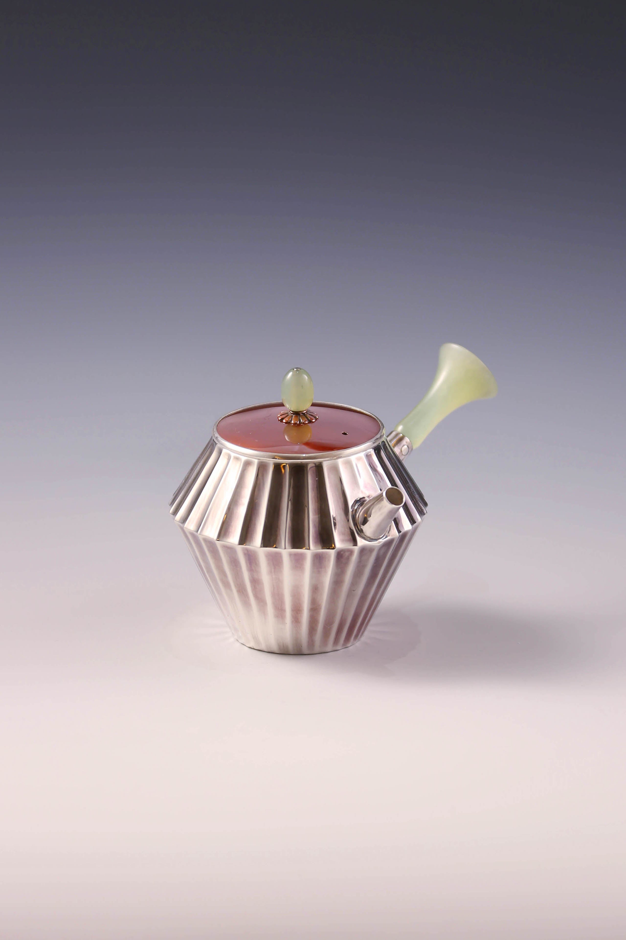 Ribbed Jade Button with Urgent Needle