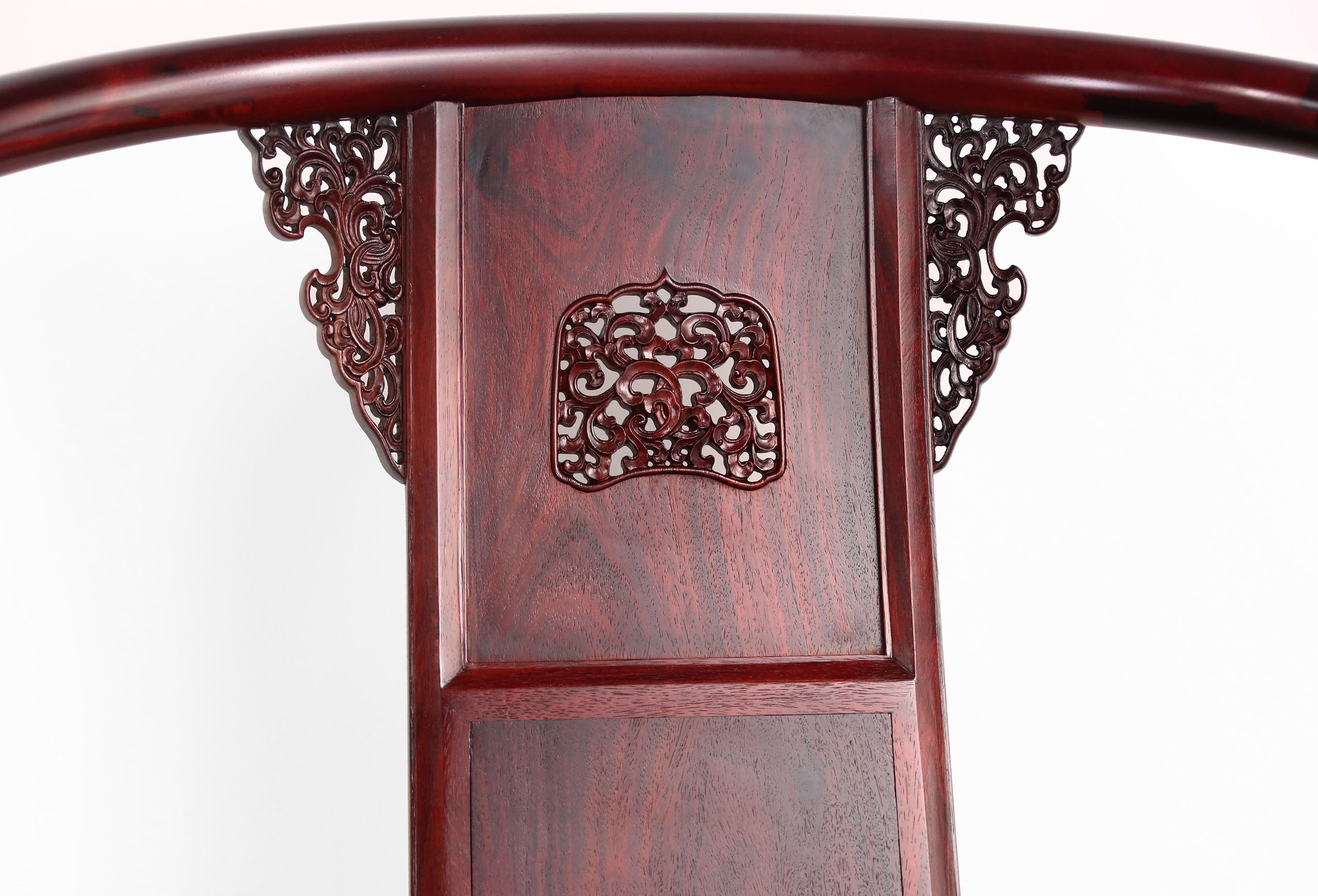 Small-leaf rosewood/Zambian rosewood scroll pattern waistband armchair
