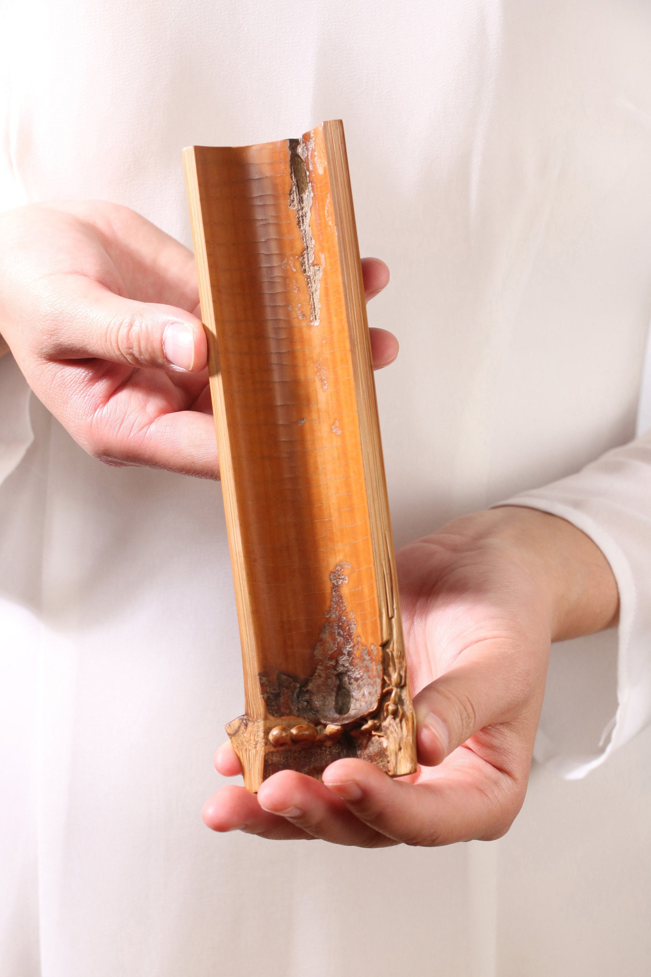 Tea Scoop Carved from Old Bamboo