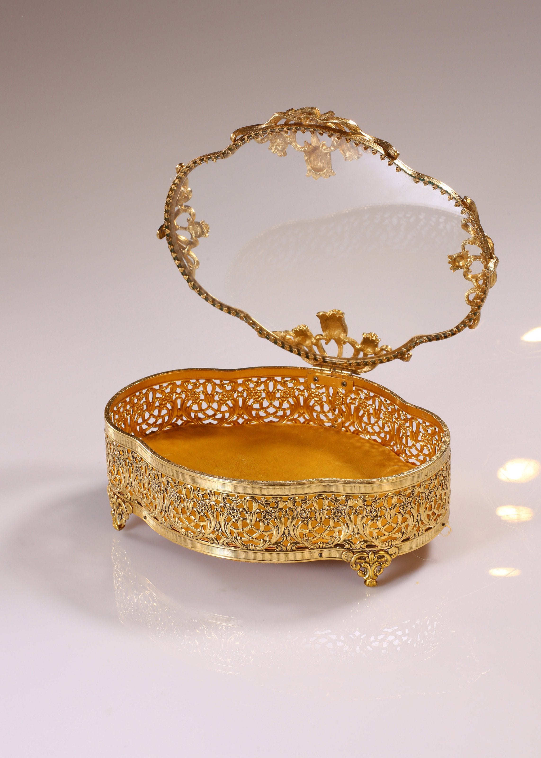 European antique gilded display box