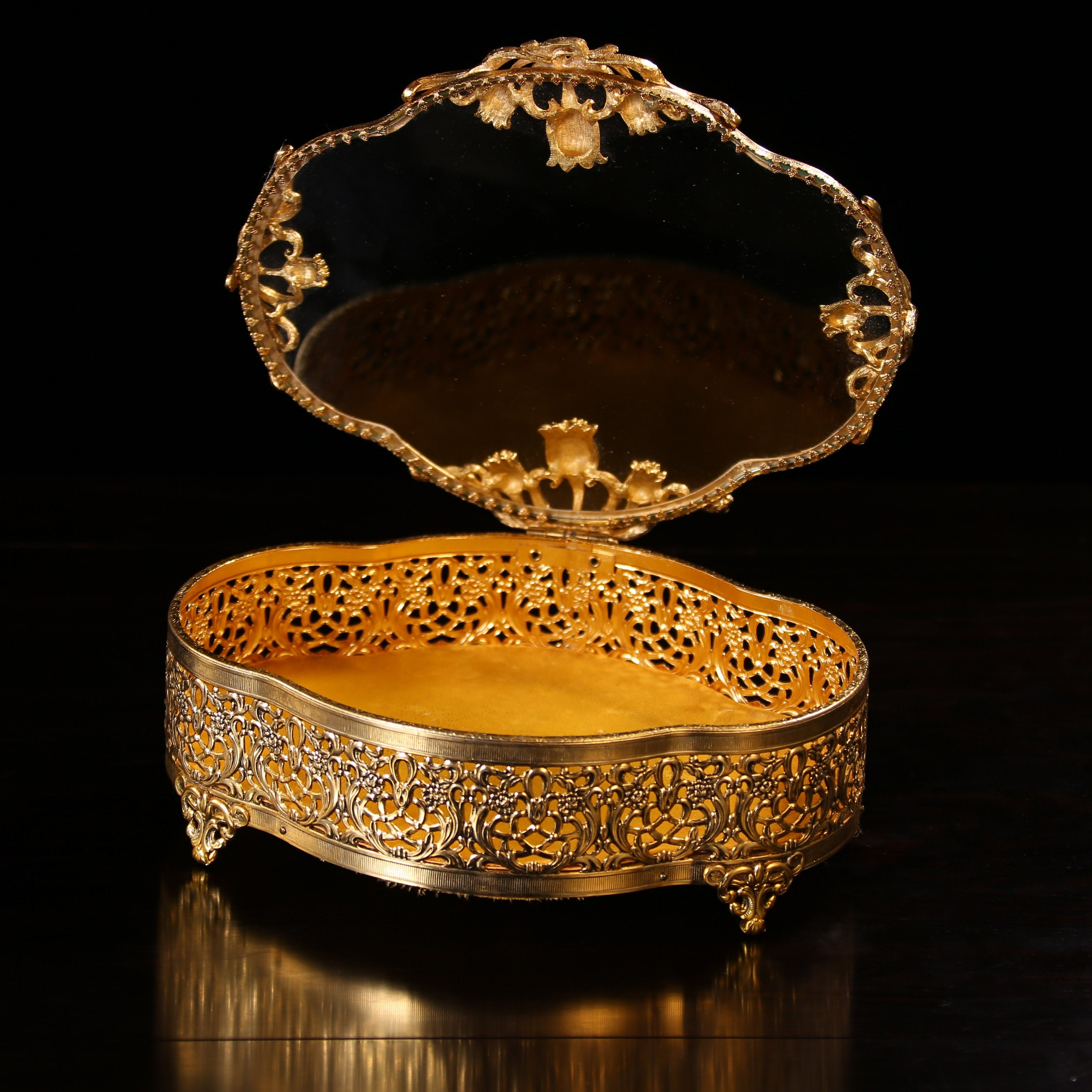 European antique gilded display box