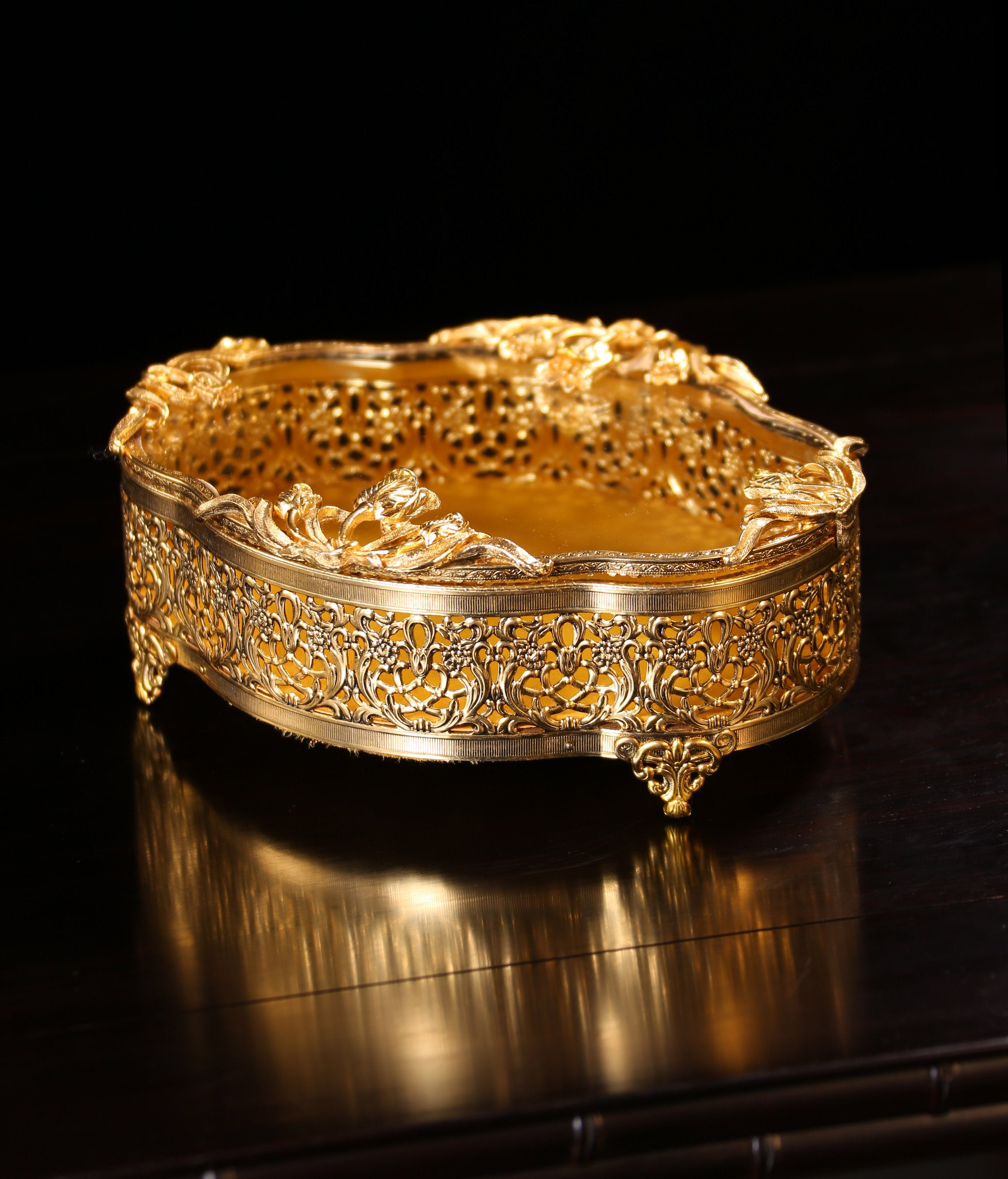 European antique gilded display box
