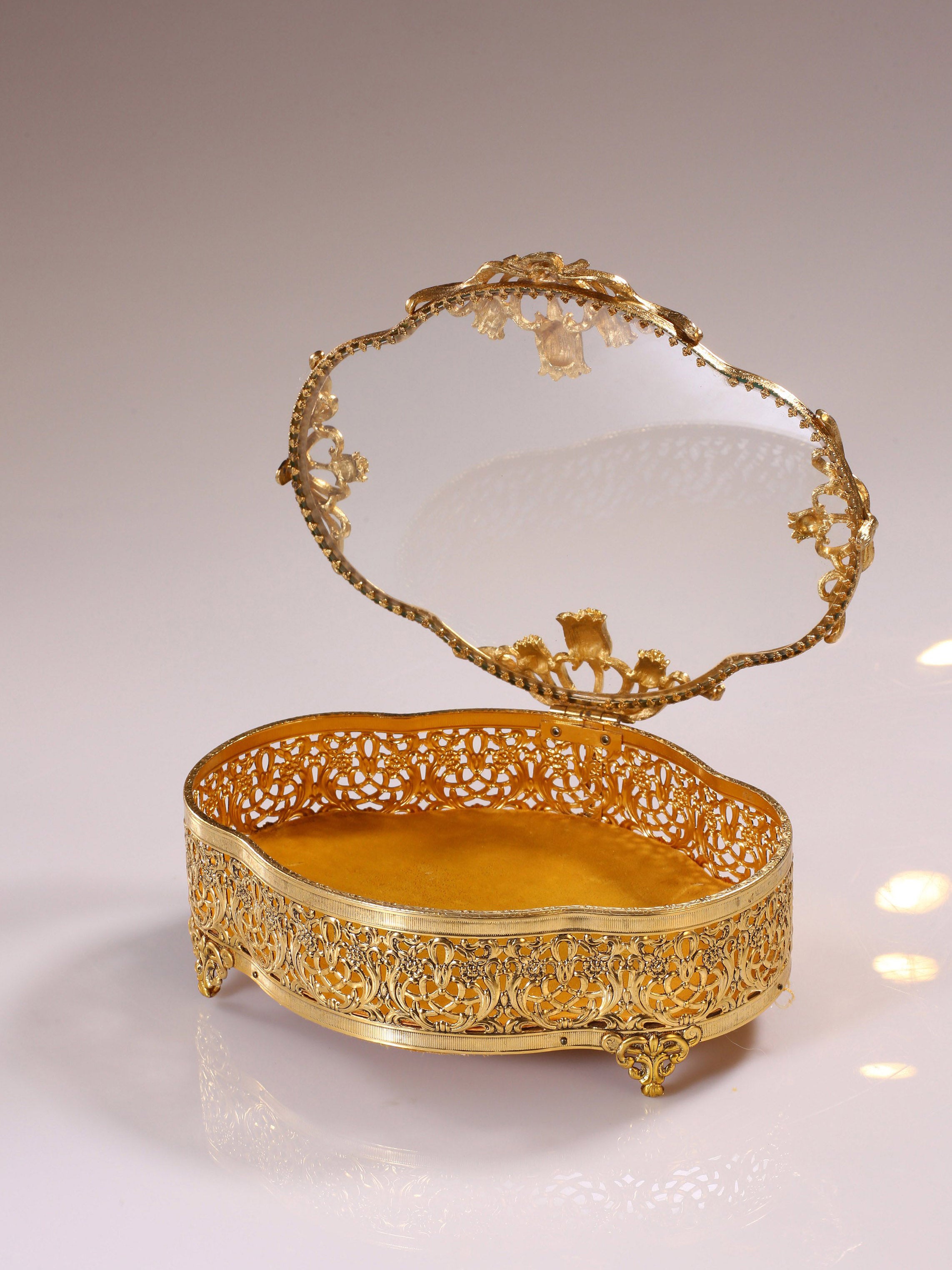 European antique gilded display box