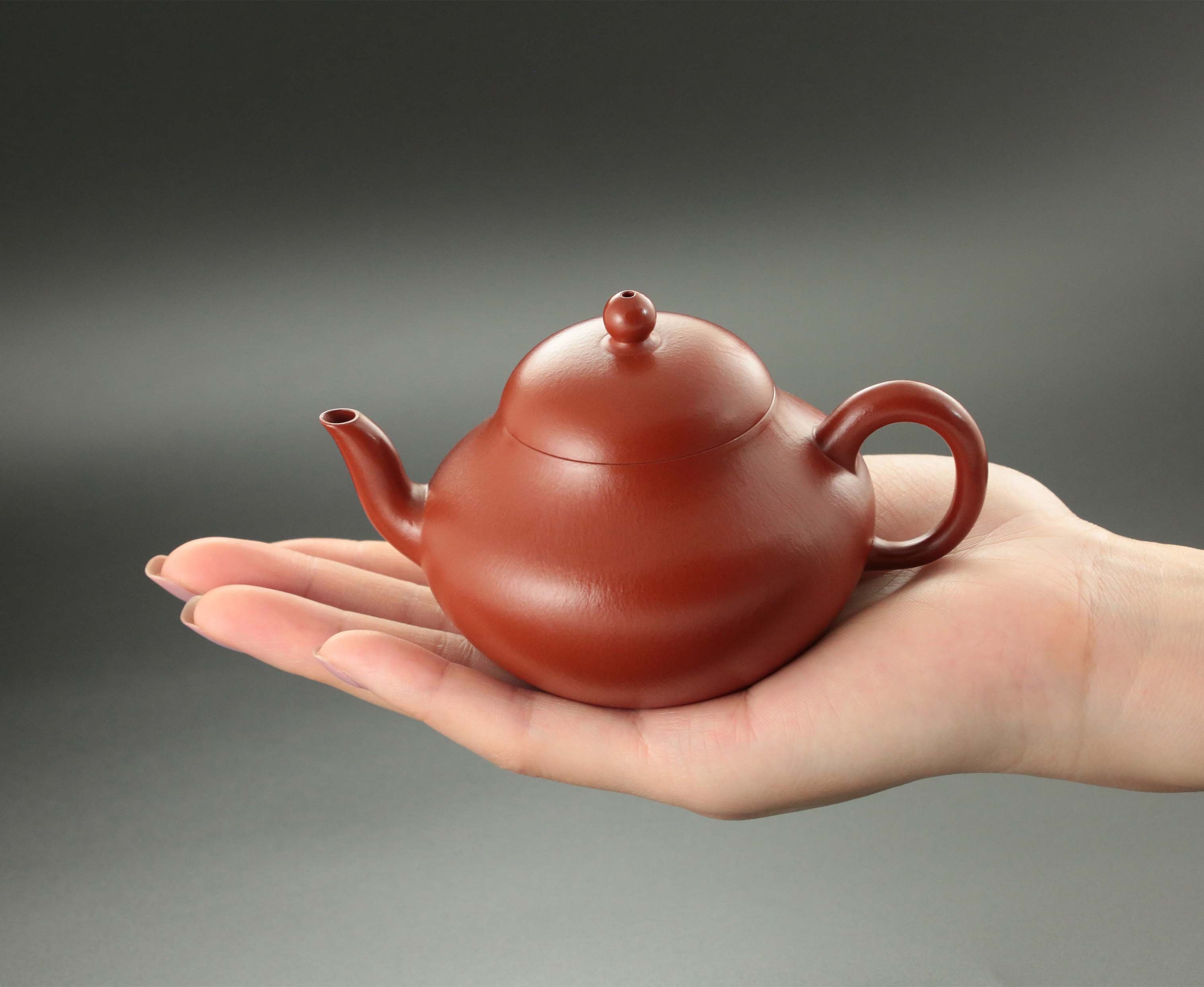 Pear-shaped teapot - Small coal kiln red clay