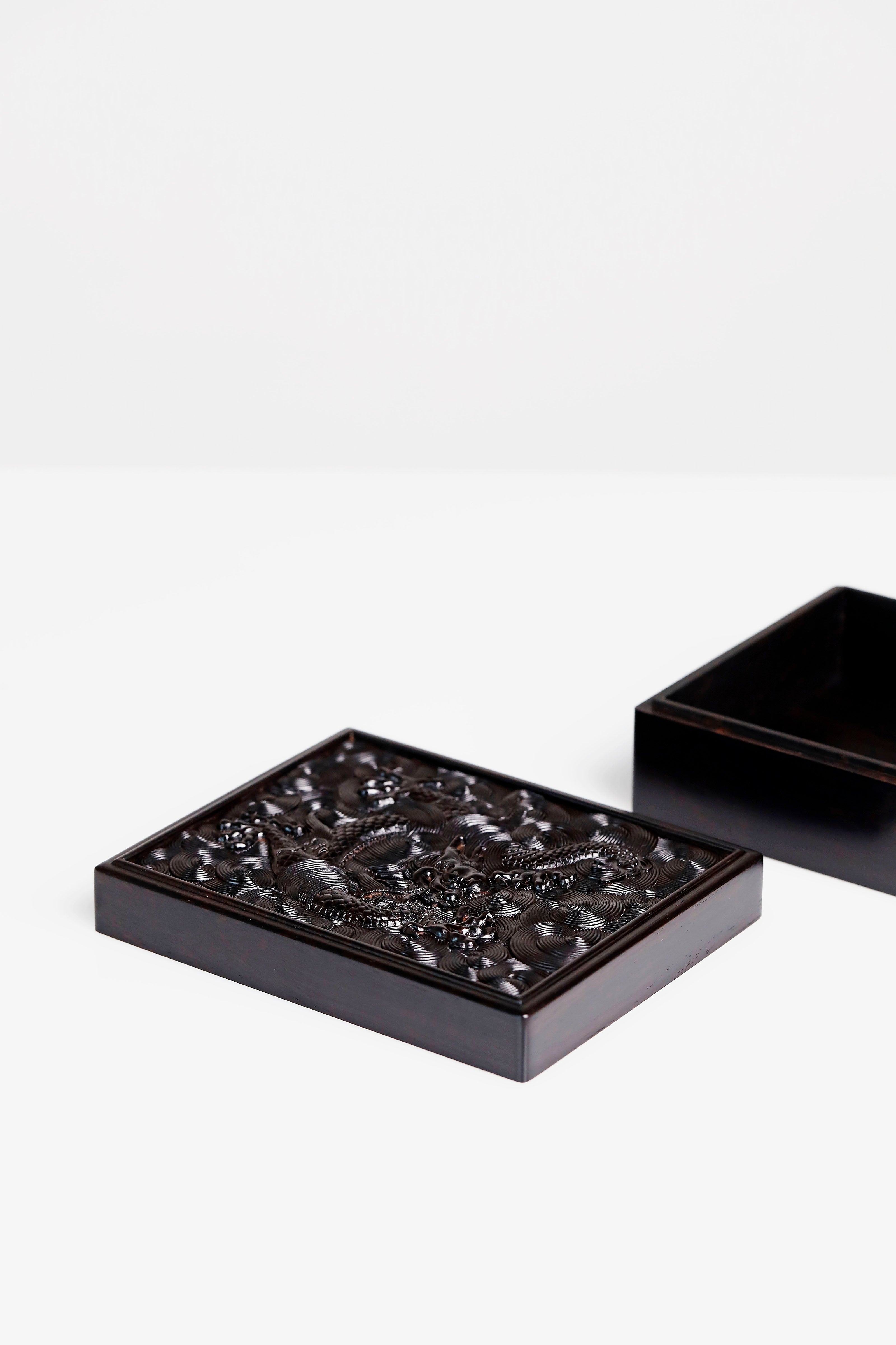 Purple Sandalwood Dragon Soaring Ten Thousand Miles Small Tea Box