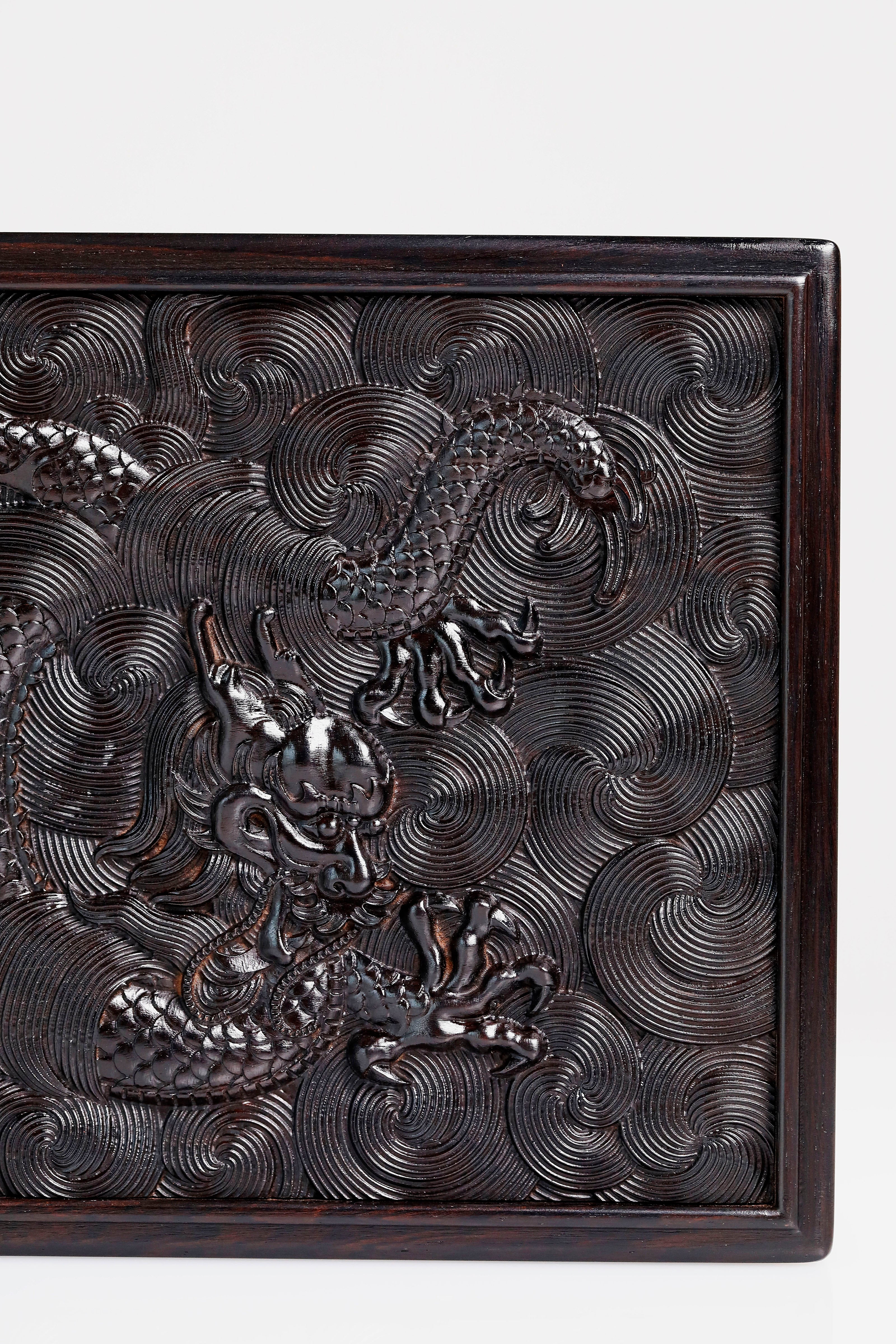 Purple Sandalwood Dragon Soaring Ten Thousand Miles Small Tea Box