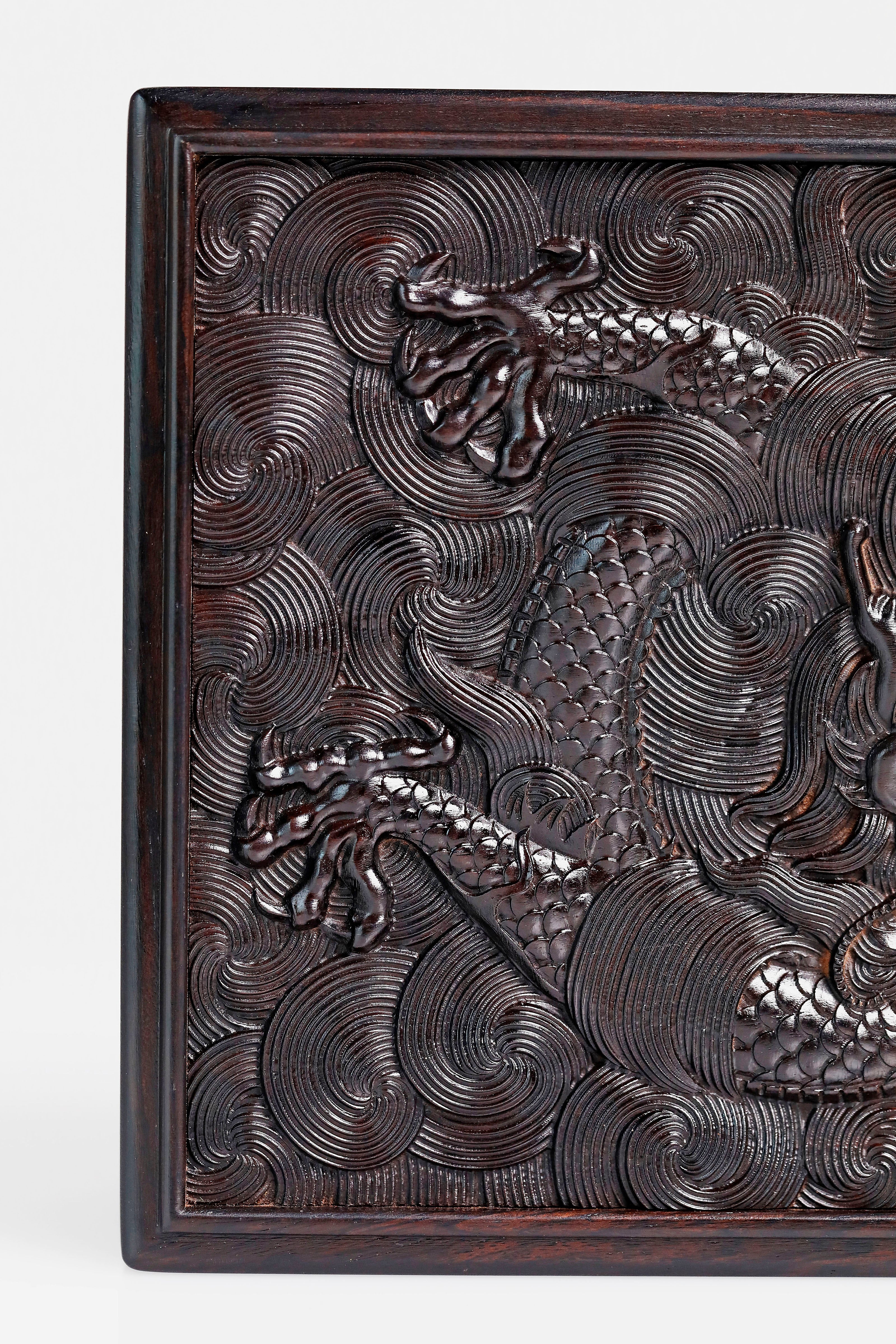 Purple Sandalwood Dragon Soaring Ten Thousand Miles Small Tea Box