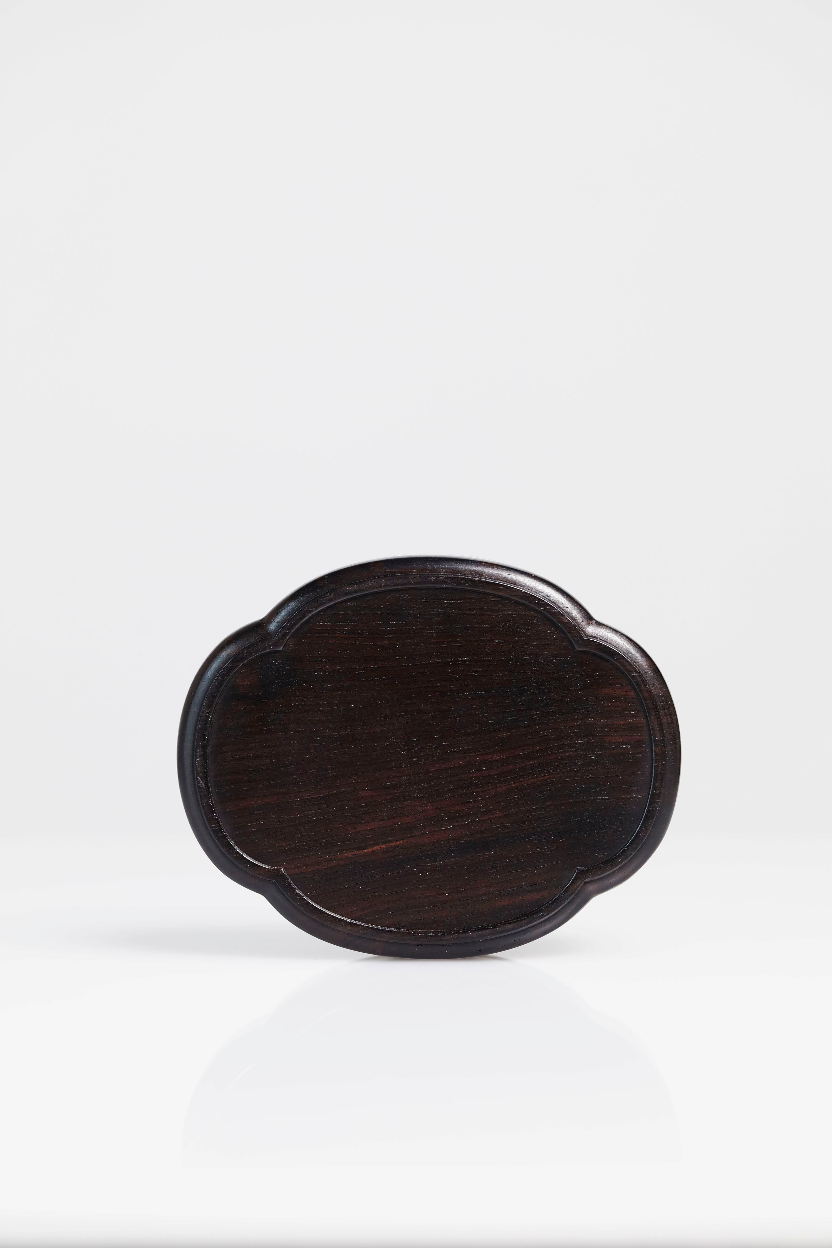 Purple sandalwood hollowed-out plum blossom shaped solid wood incense box