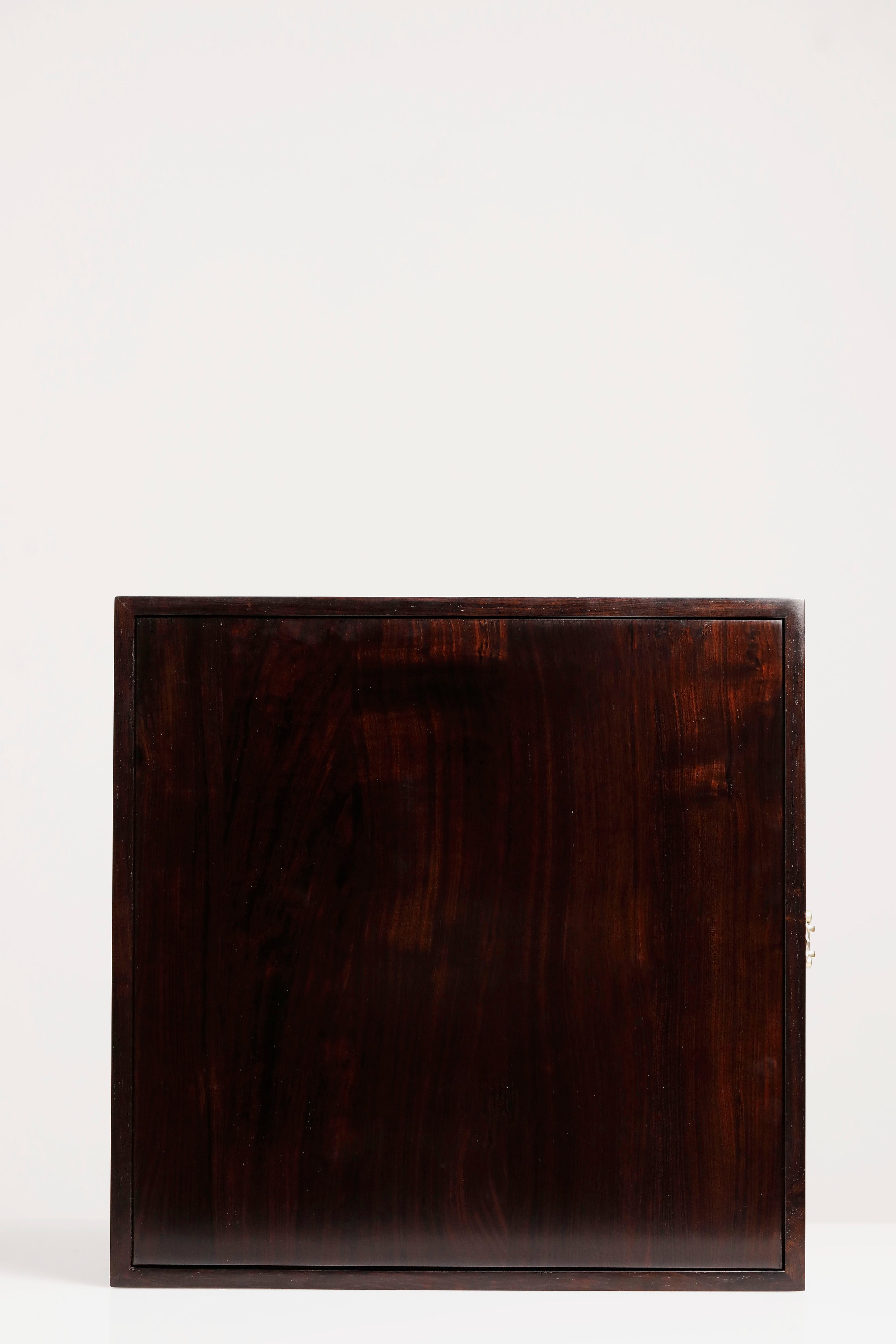 Purple sandalwood passionflower carved tea box